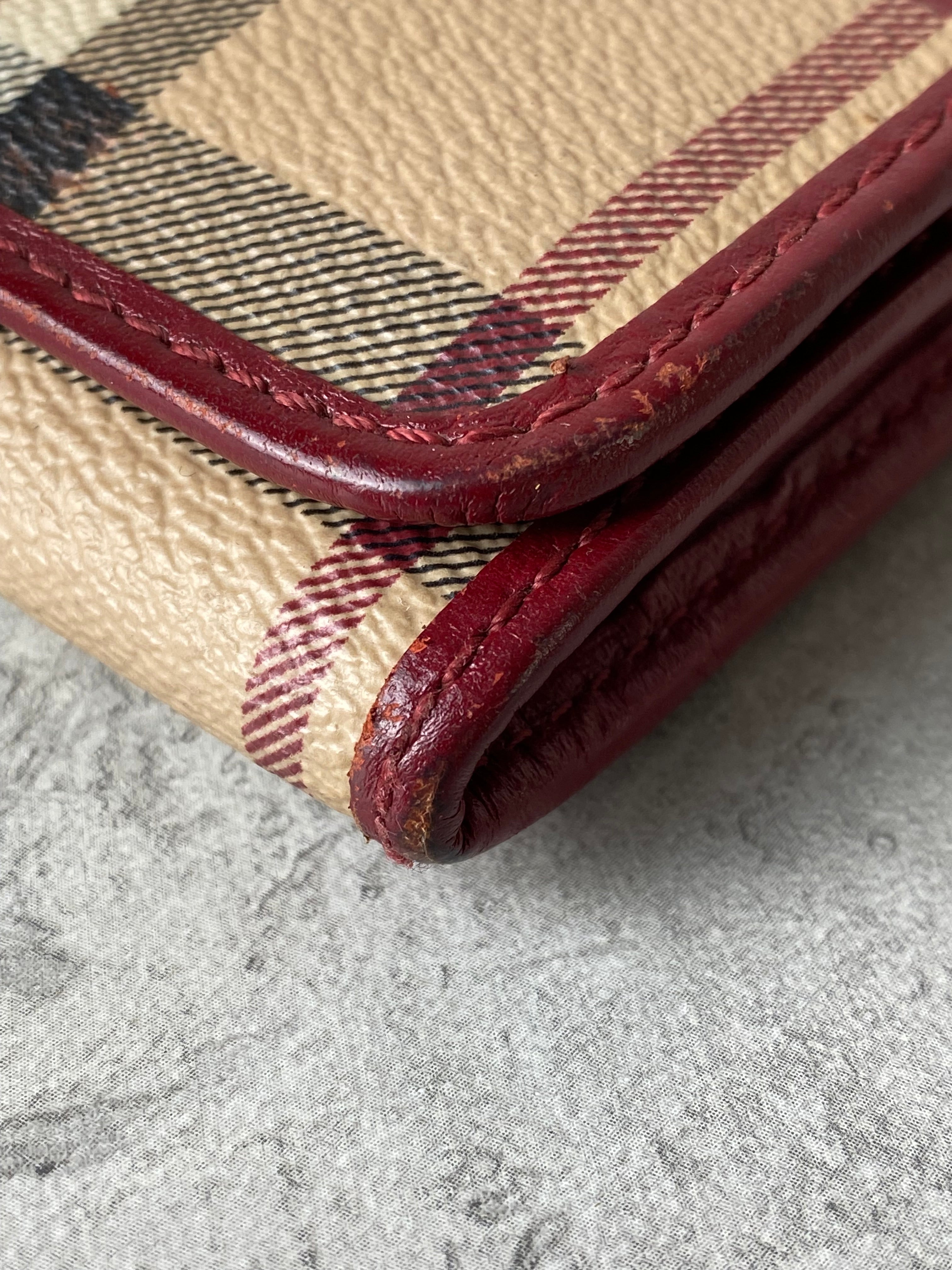 Burberry Red Haymarket Flap Long Wallet-wallet-Burberry-The Closet Egypt