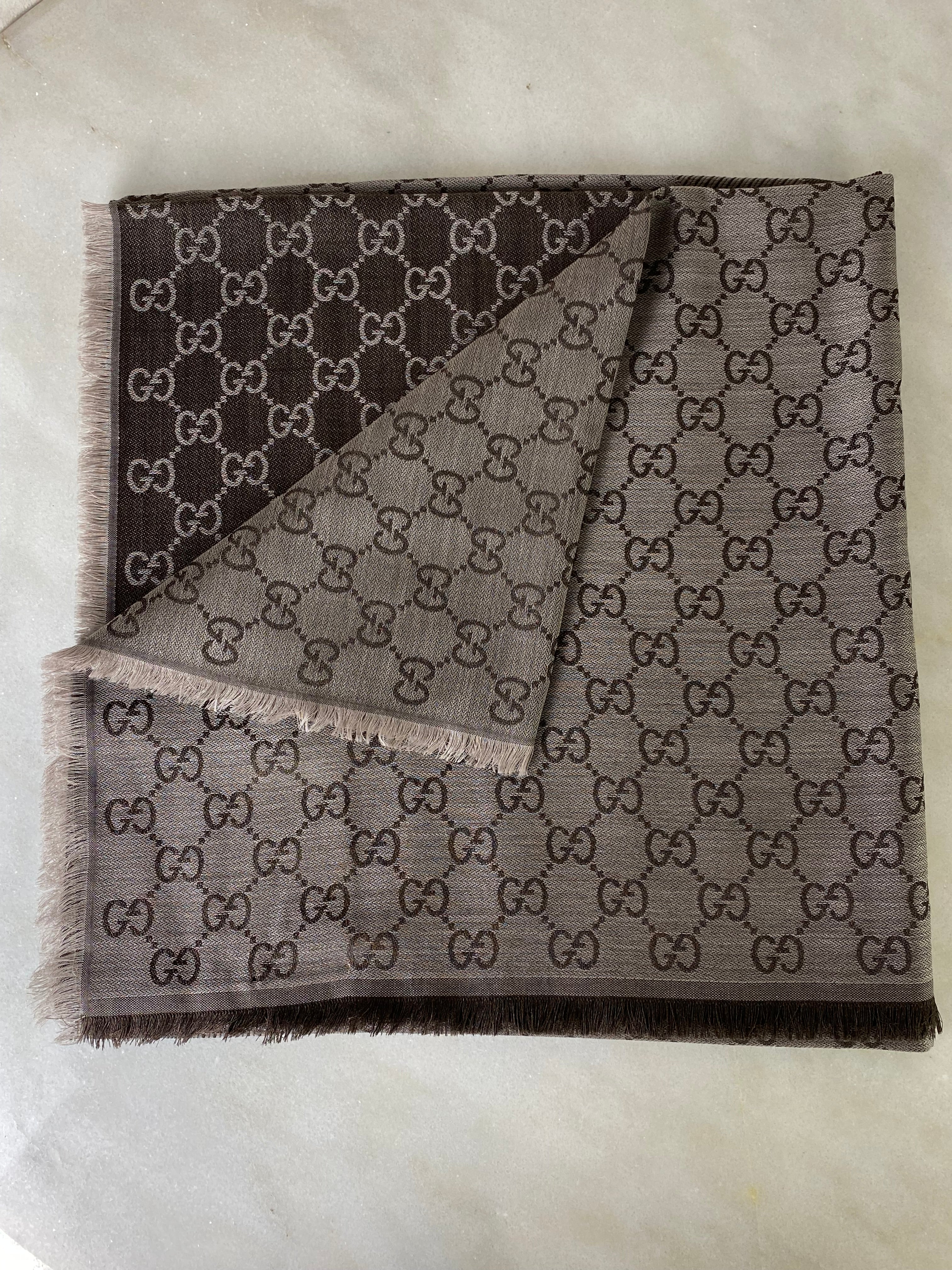 Gucci Dark Brown GG Scarf-Scarf-Gucci-The Closet Egypt