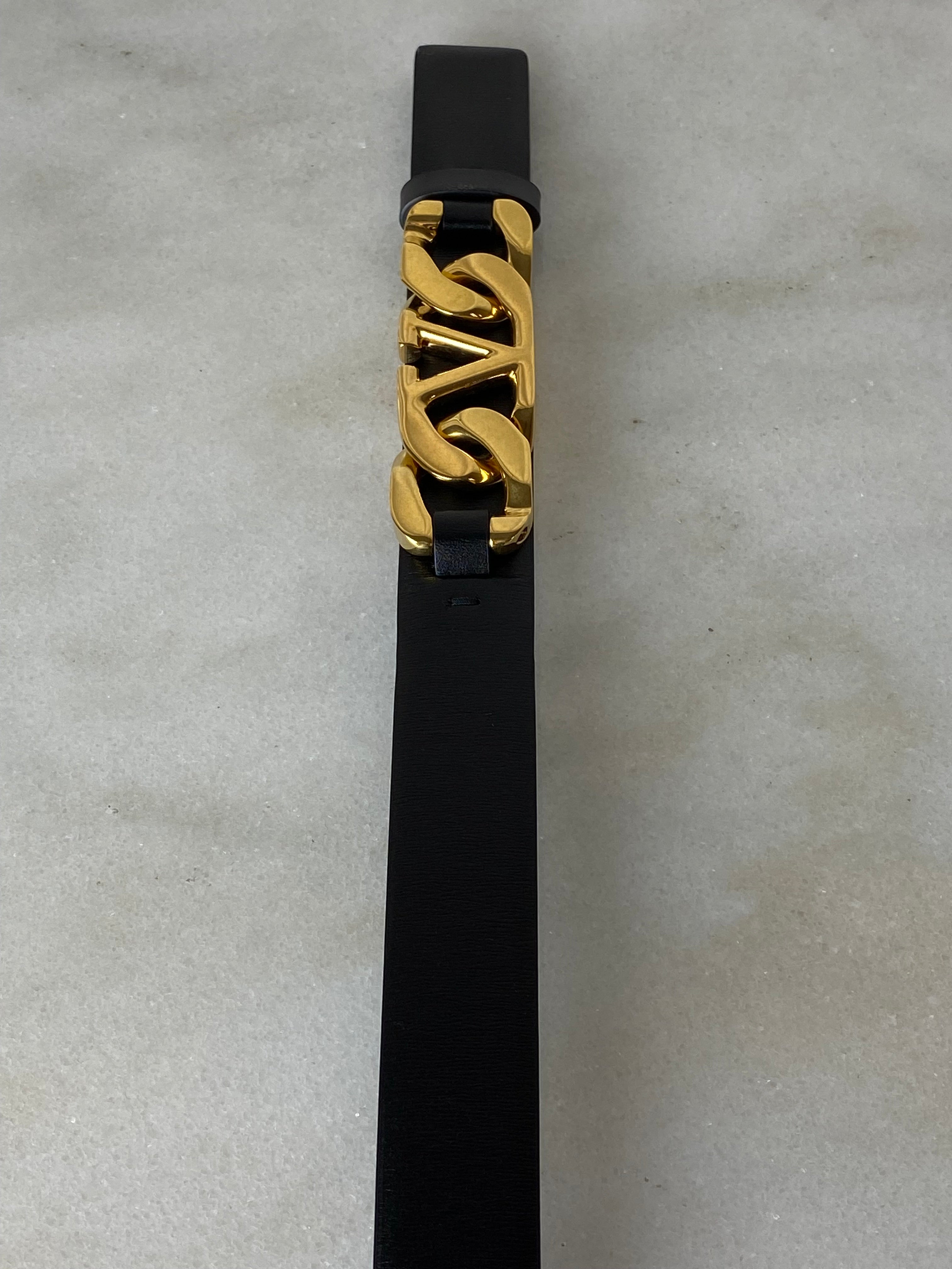 Valentino Black Garavani V Logo Chain Belt 28-Belt-Valentino-The Closet Egypt