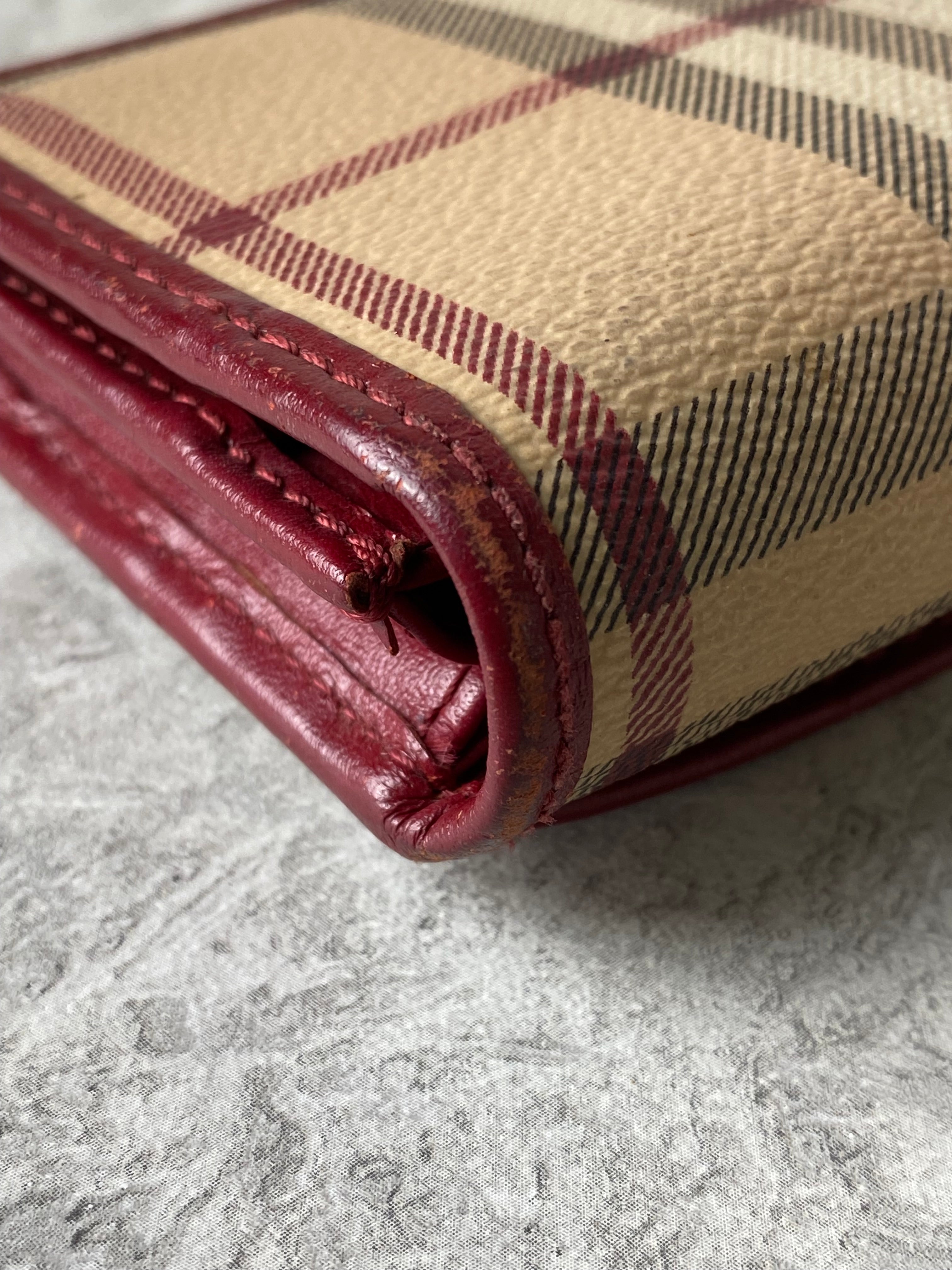 Burberry Red Haymarket Flap Long Wallet-wallet-Burberry-The Closet Egypt