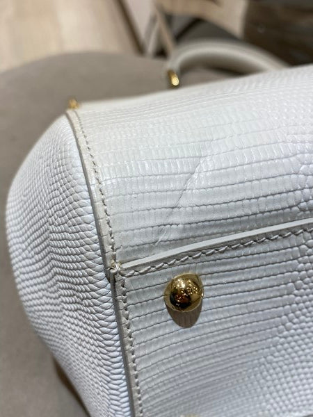 Dolce & Gabbana White Iguana Print Crystal Sicily Medium Bag-handbag-Dolce & Gabbana-The Closet Egypt