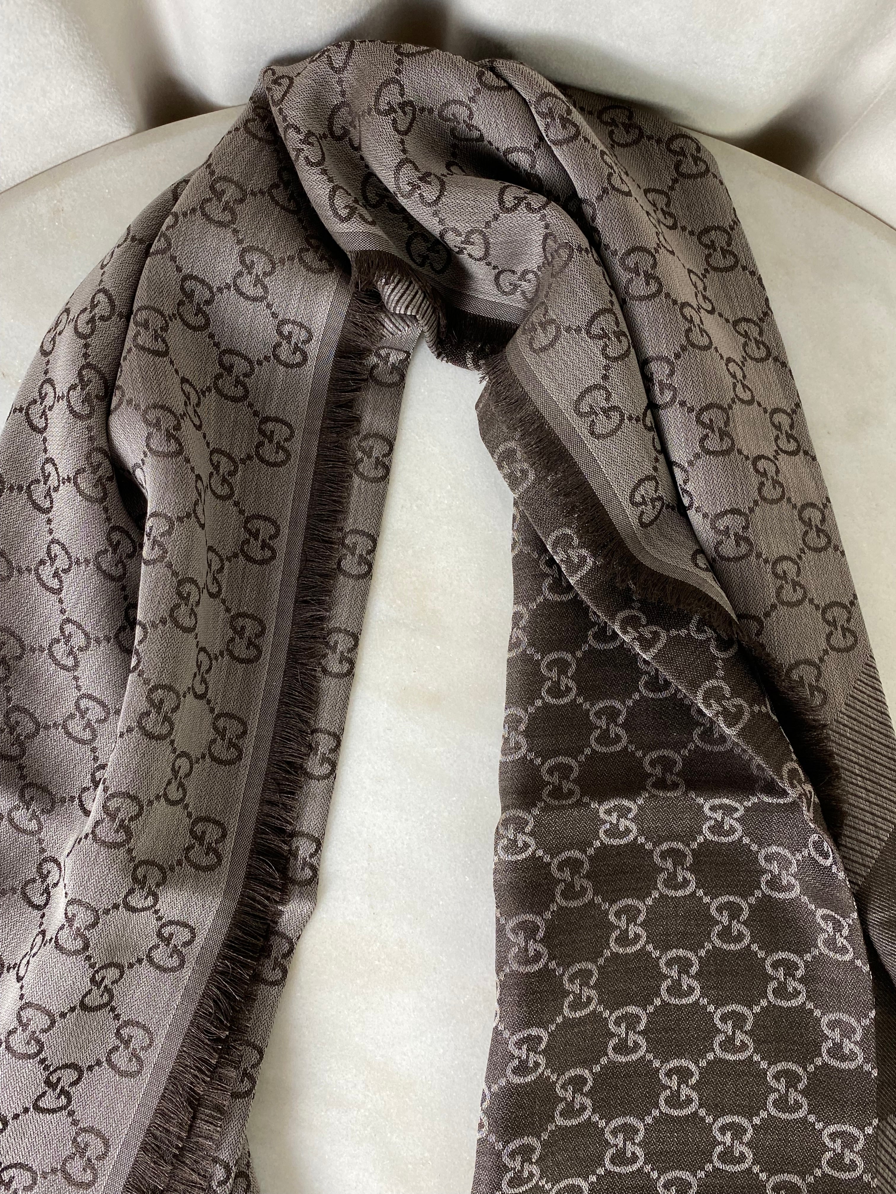 Gucci Dark Brown GG Scarf-Scarf-Gucci-The Closet Egypt