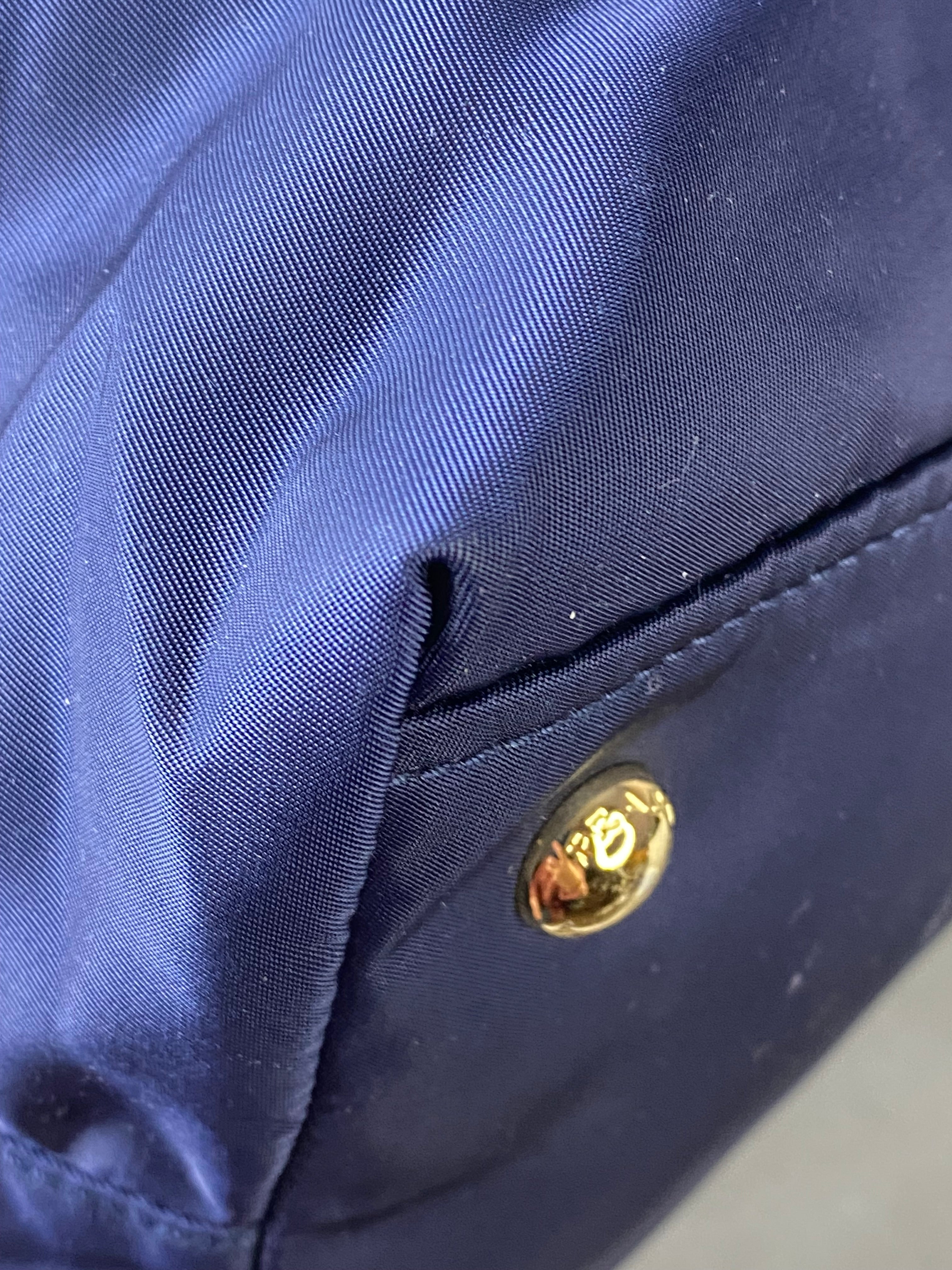 Prada Navy Tessuto Vitello Nylon Tote Bag-handb-Prada-The Closet Egypt