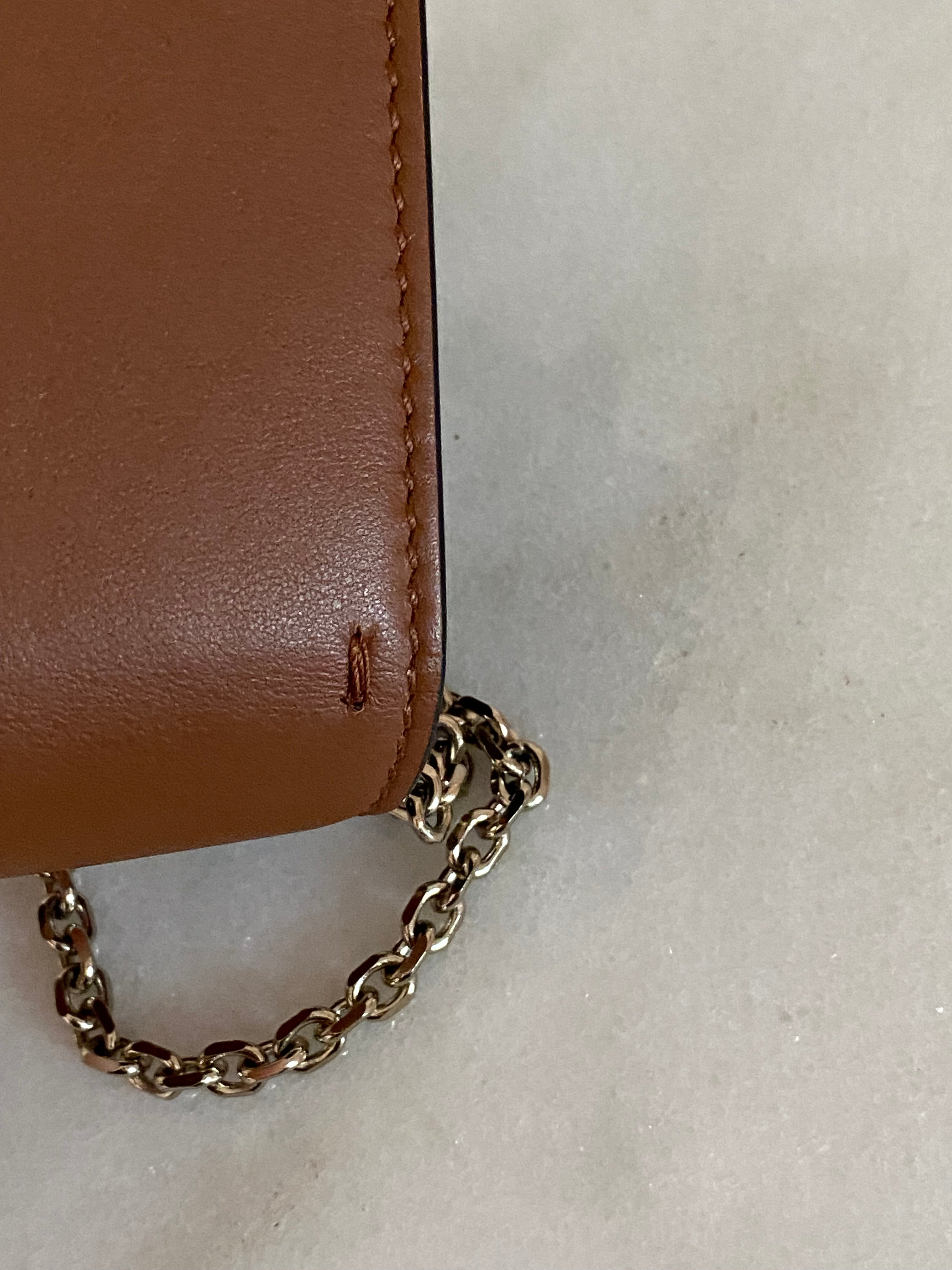 Valentino Brown Vlogo Garavani Small Chain Bag-handbag-Valentino-The Closet Egypt