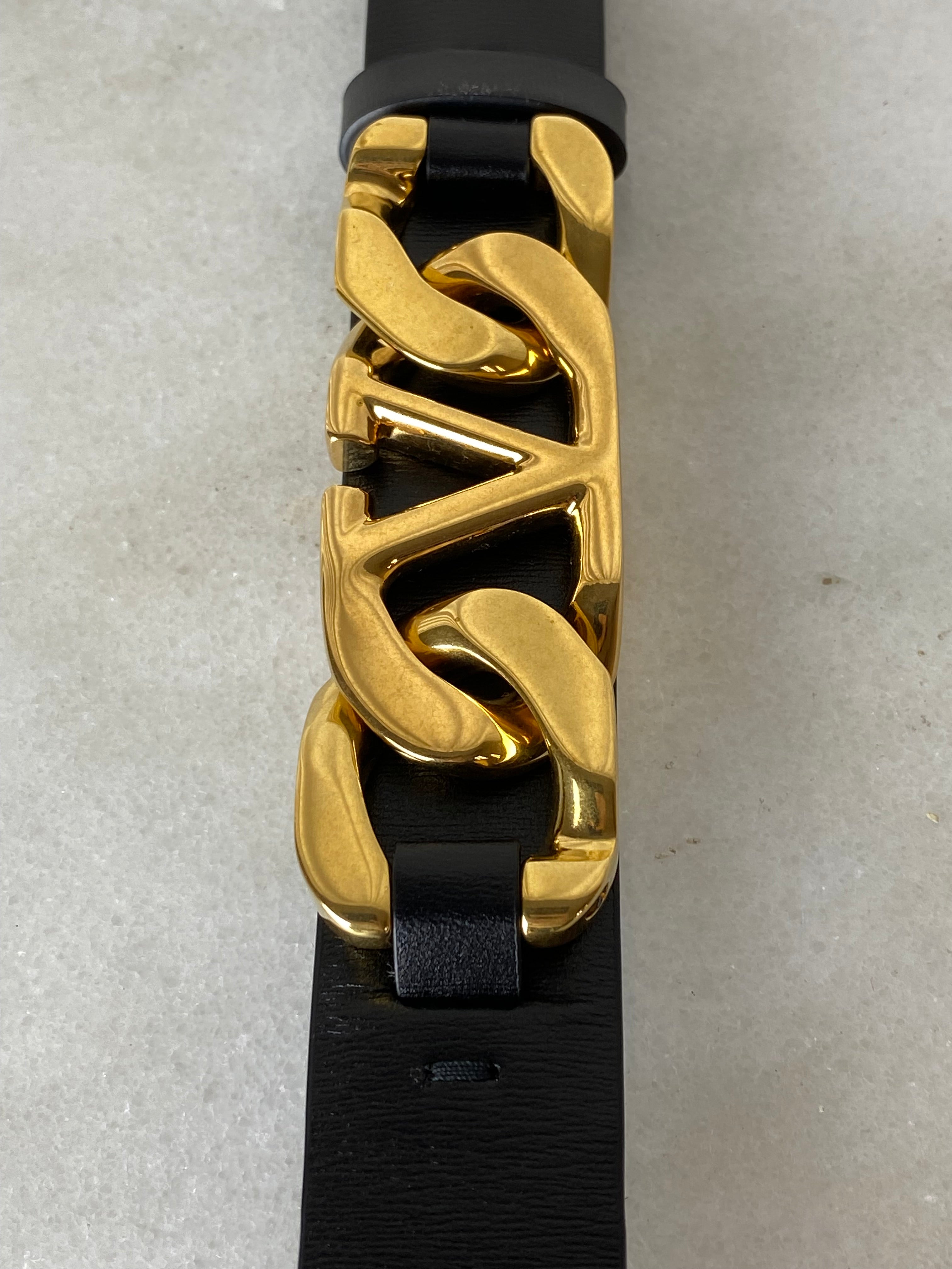 Valentino Black Garavani V Logo Chain Belt 28-Belt-Valentino-The Closet Egypt