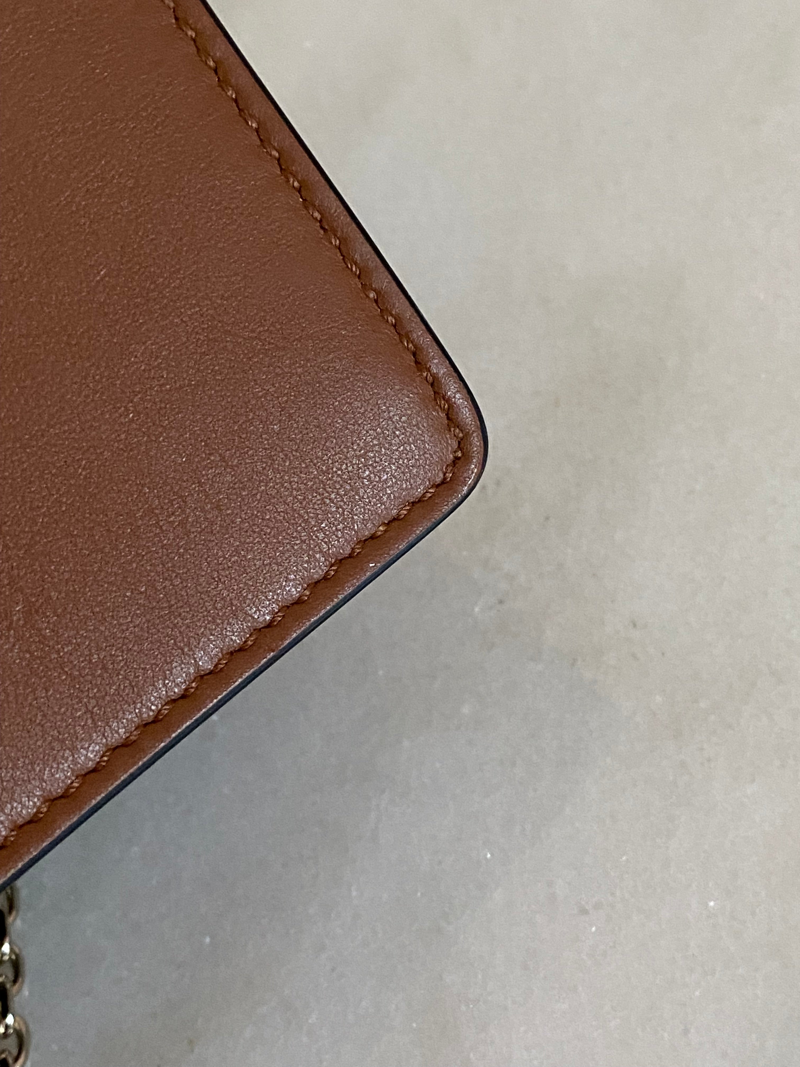 Valentino Brown Vlogo Garavani Small Chain Bag-handbag-Valentino-The Closet Egypt