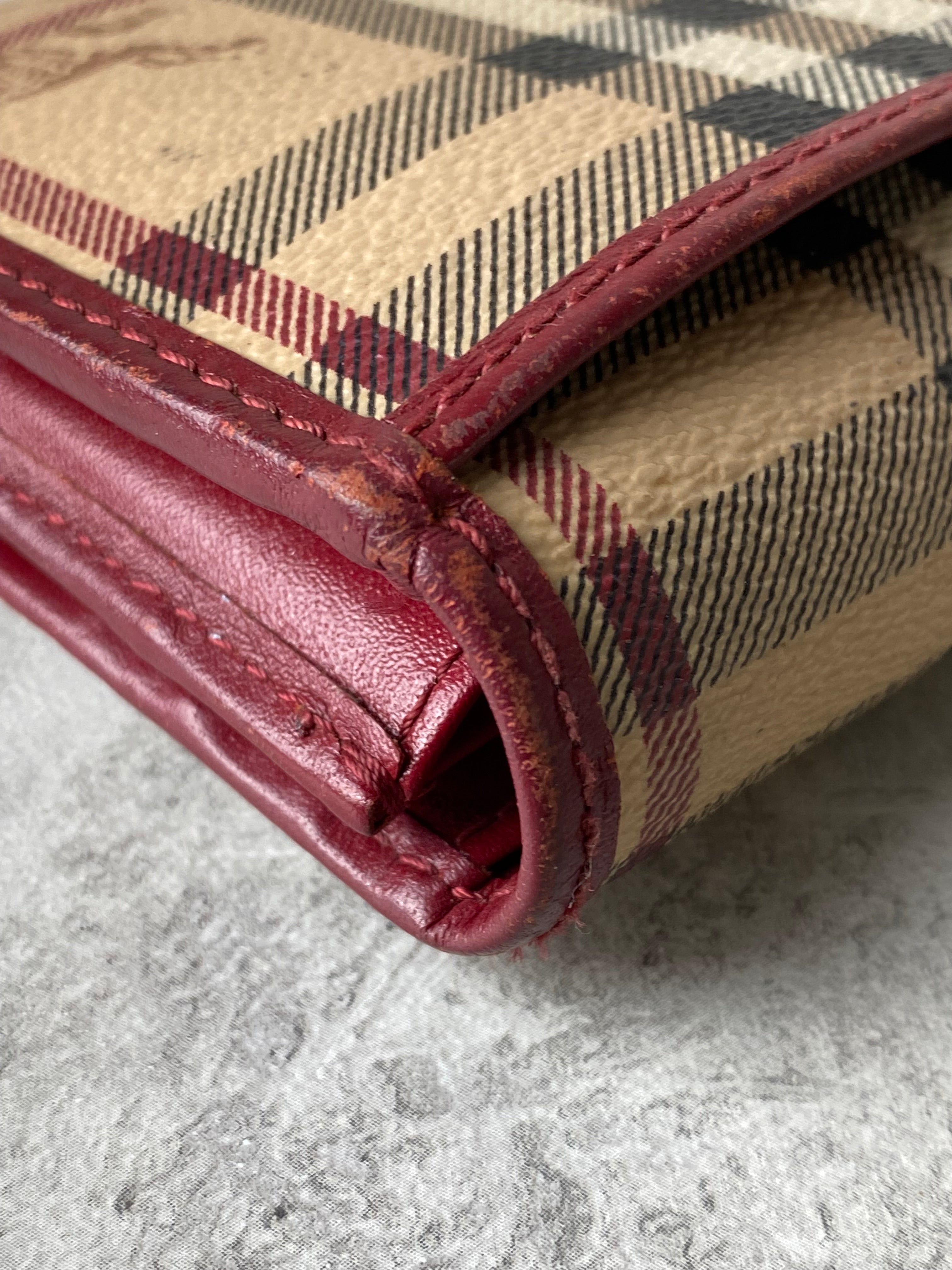 Burberry Red Haymarket Flap Long Wallet-wallet-Burberry-The Closet Egypt