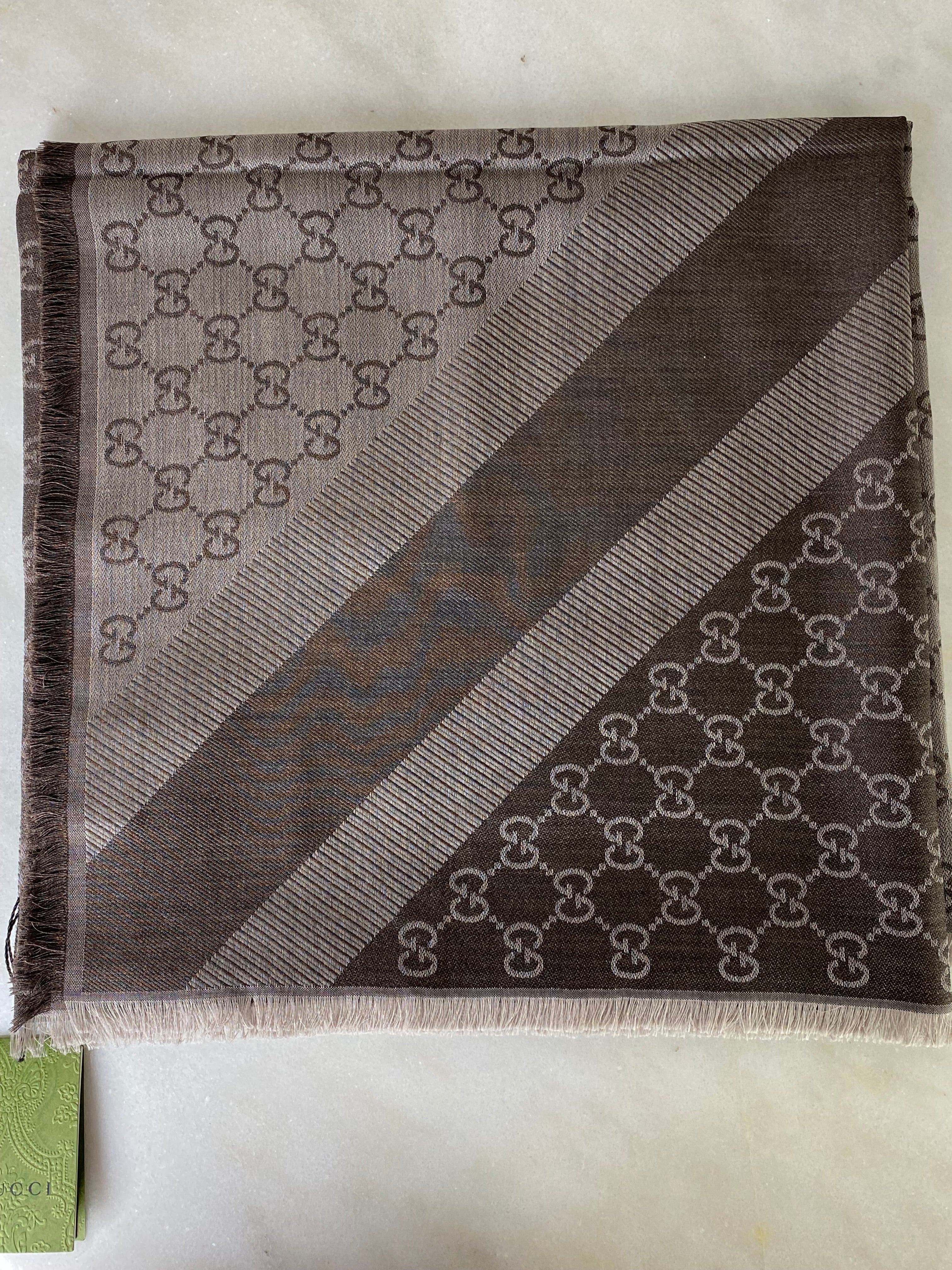 Gucci Dark Brown GG Scarf-Scarf-Gucci-The Closet Egypt