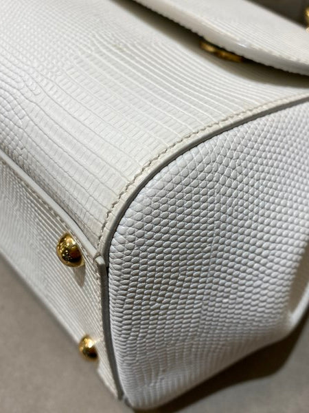 Dolce & Gabbana White Iguana Print Crystal Sicily Medium Bag-handbag-Dolce & Gabbana-The Closet Egypt