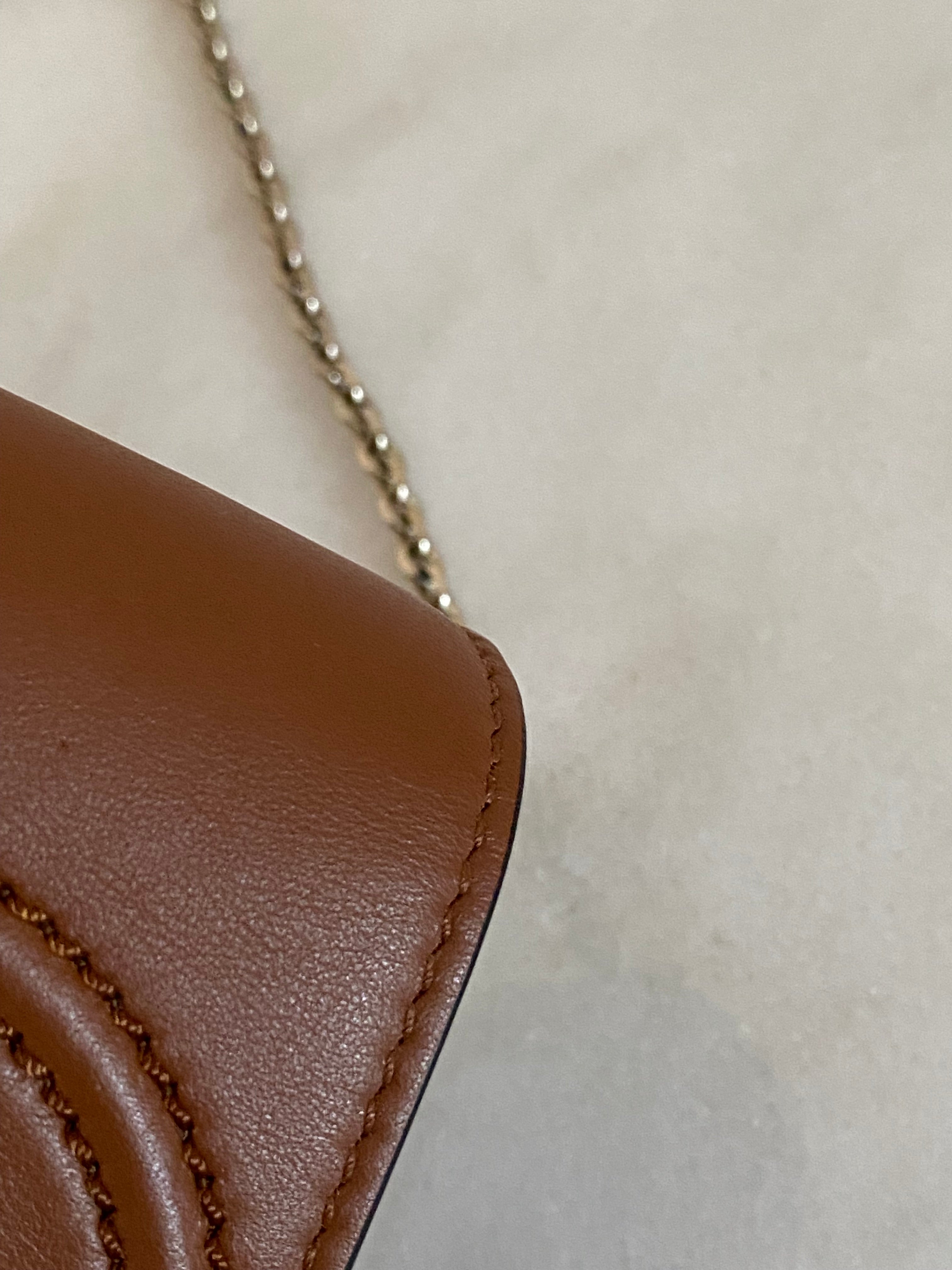 Valentino Brown Vlogo Garavani Small Chain Bag-handbag-Valentino-The Closet Egypt