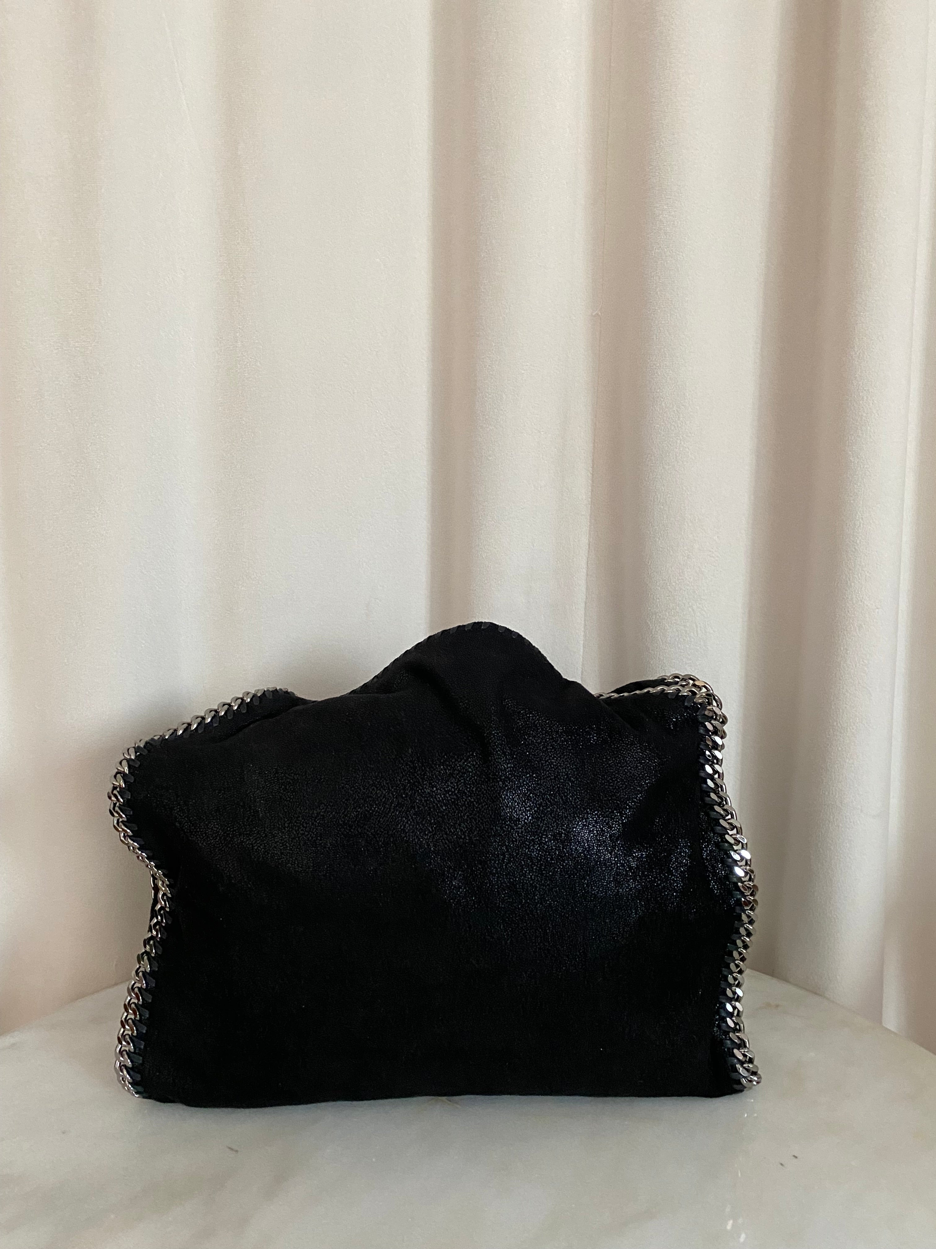 Stella Mccartney Black Falabella Medium Bag W/ Chain