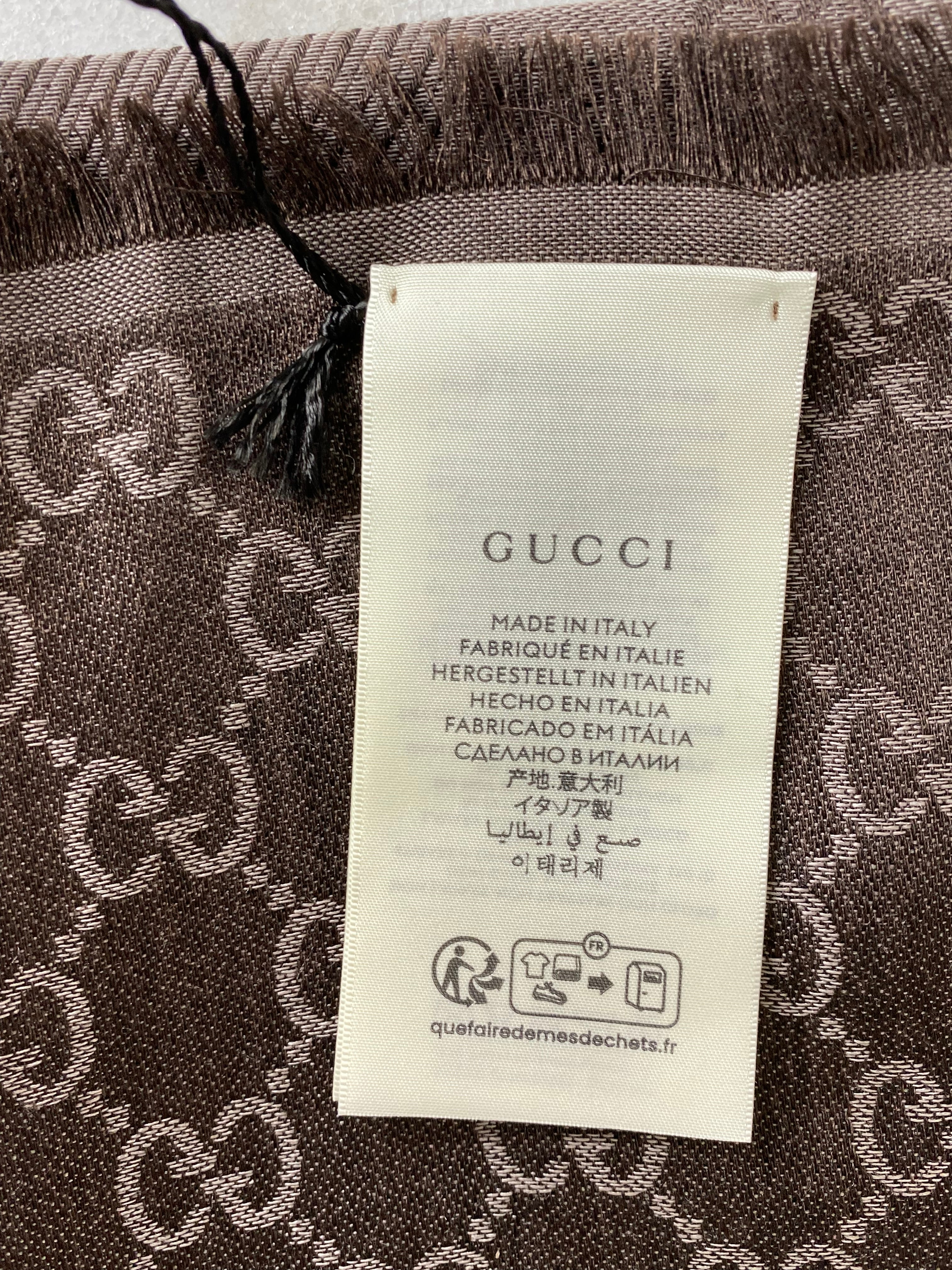 Gucci Dark Brown GG Scarf-Scarf-Gucci-The Closet Egypt
