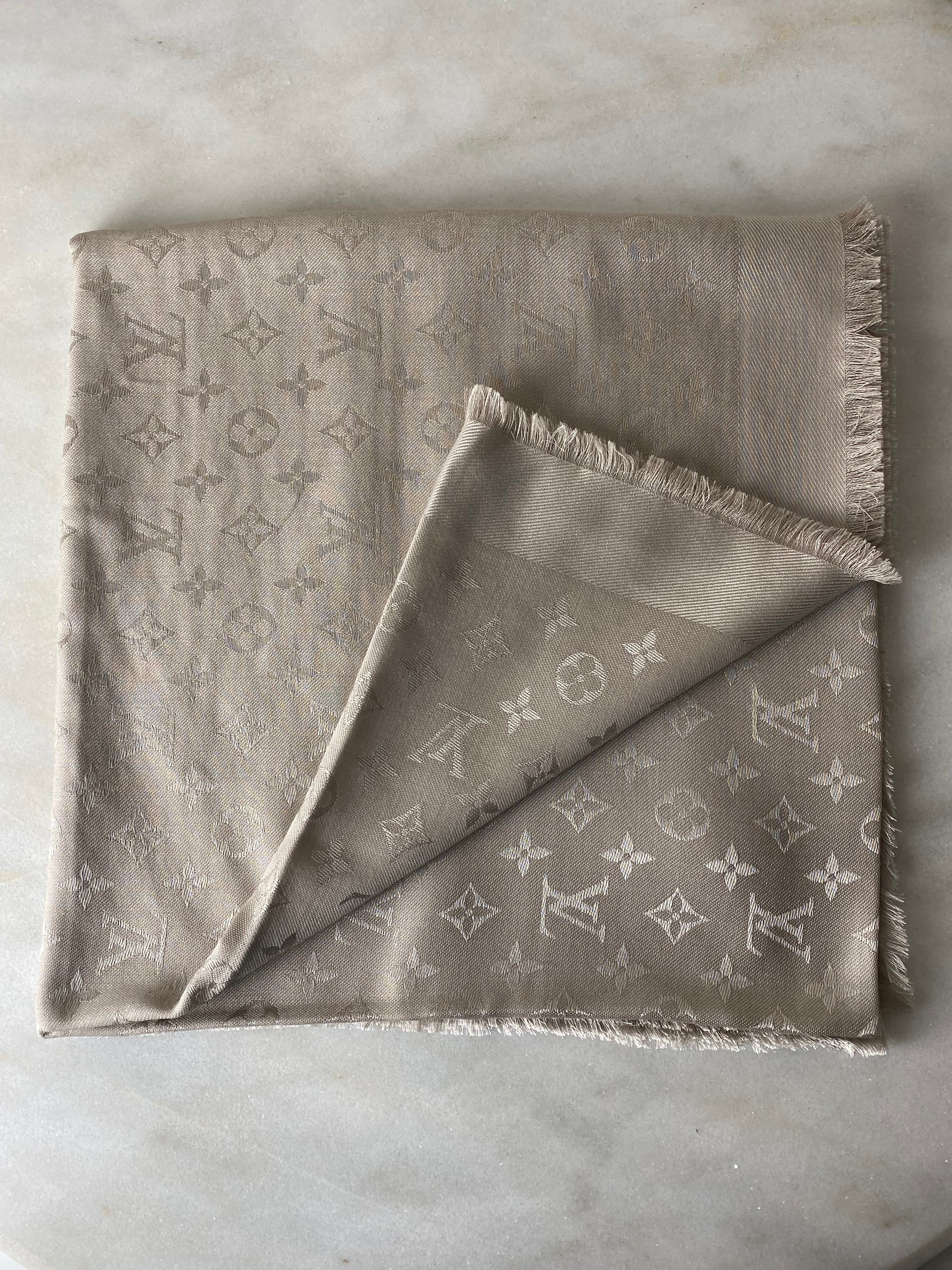 Louis Vuitton Beige Monogram Scarf-Scarf-Louis Vuitton-The Closet Egypt