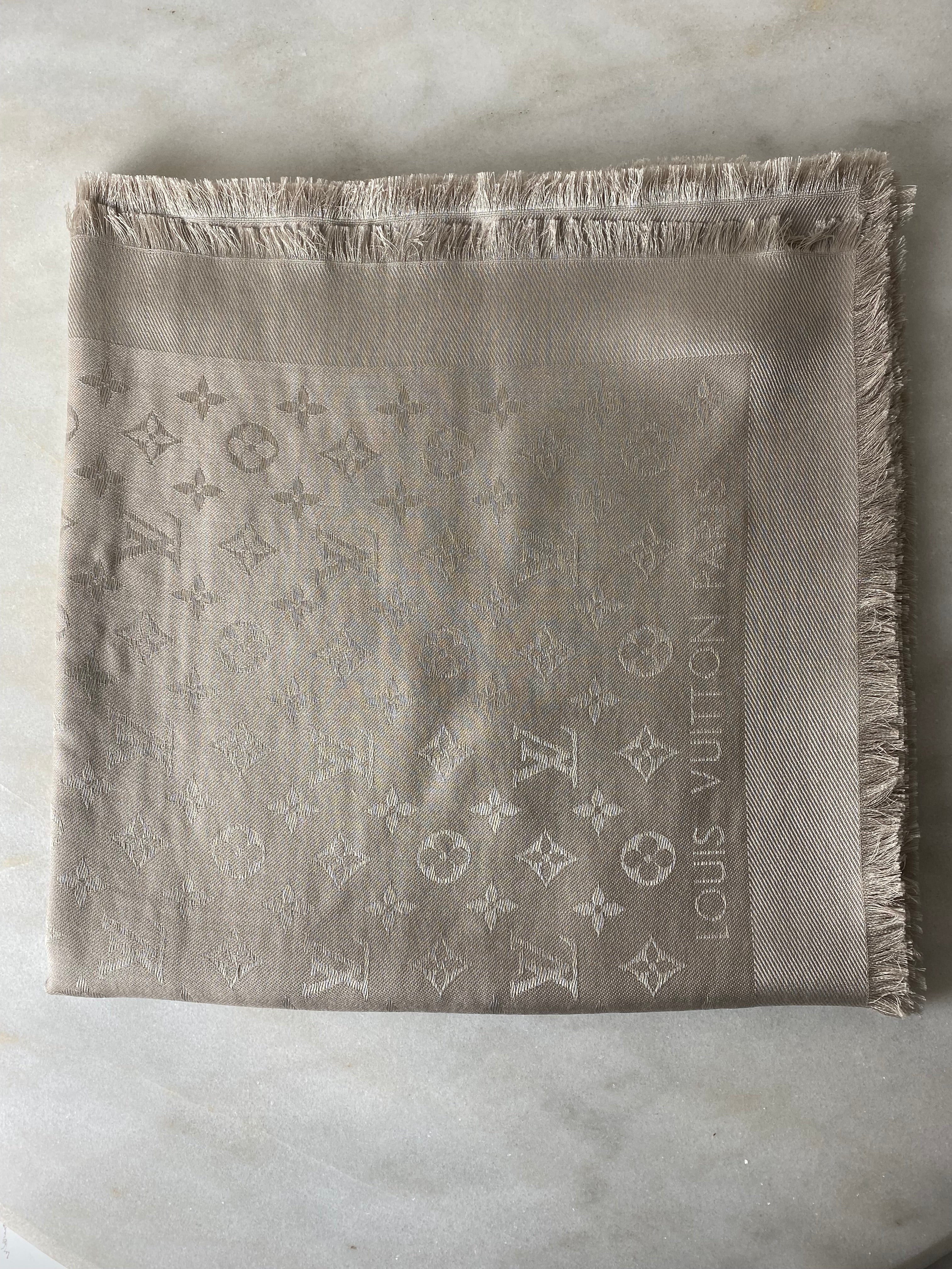 Louis Vuitton Beige Monogram Scarf-Scarf-Louis Vuitton-The Closet Egypt