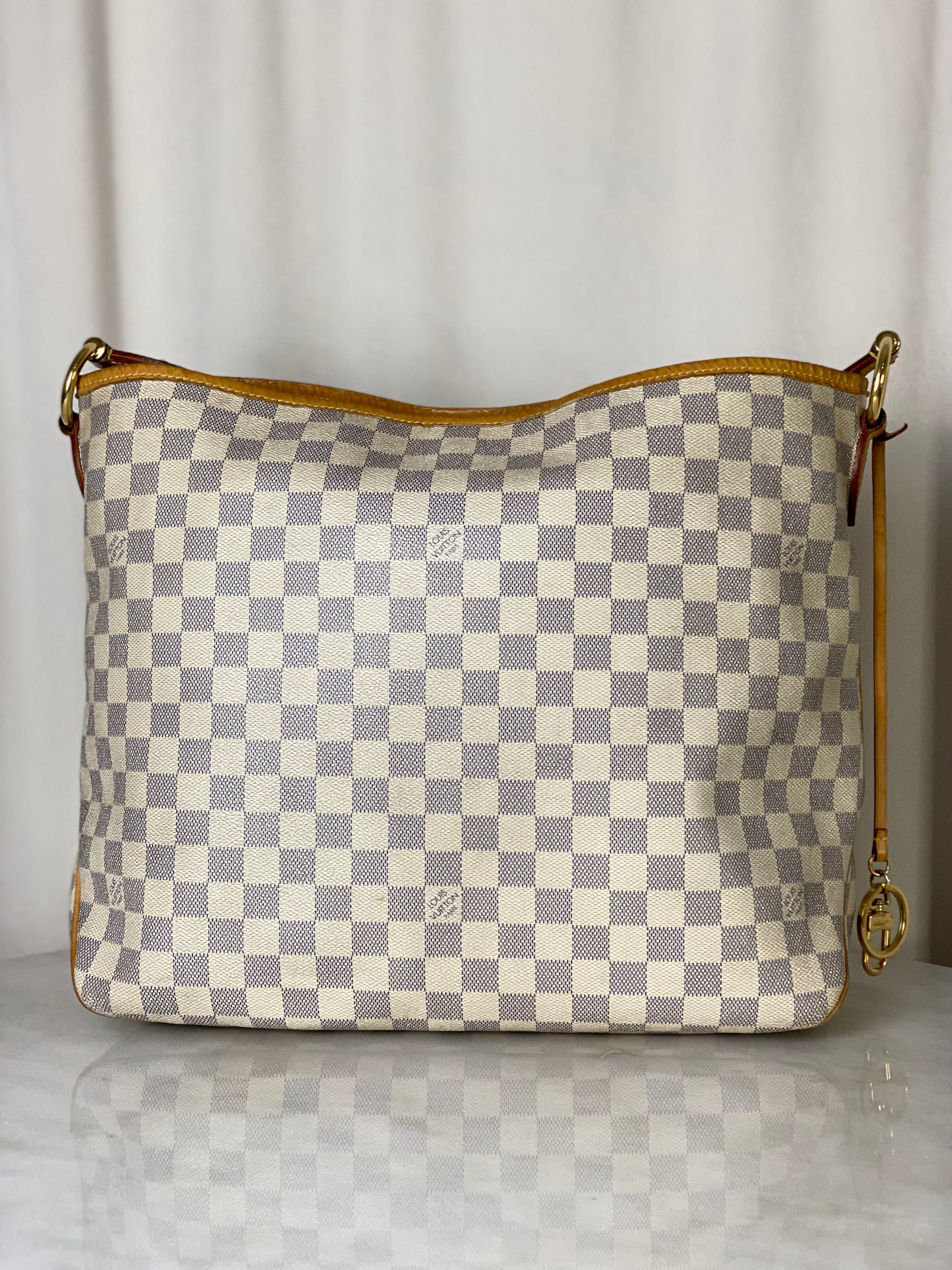 Louis Vuitton Damier Azur Delightful Top Handle Bag W/ Bag Charm