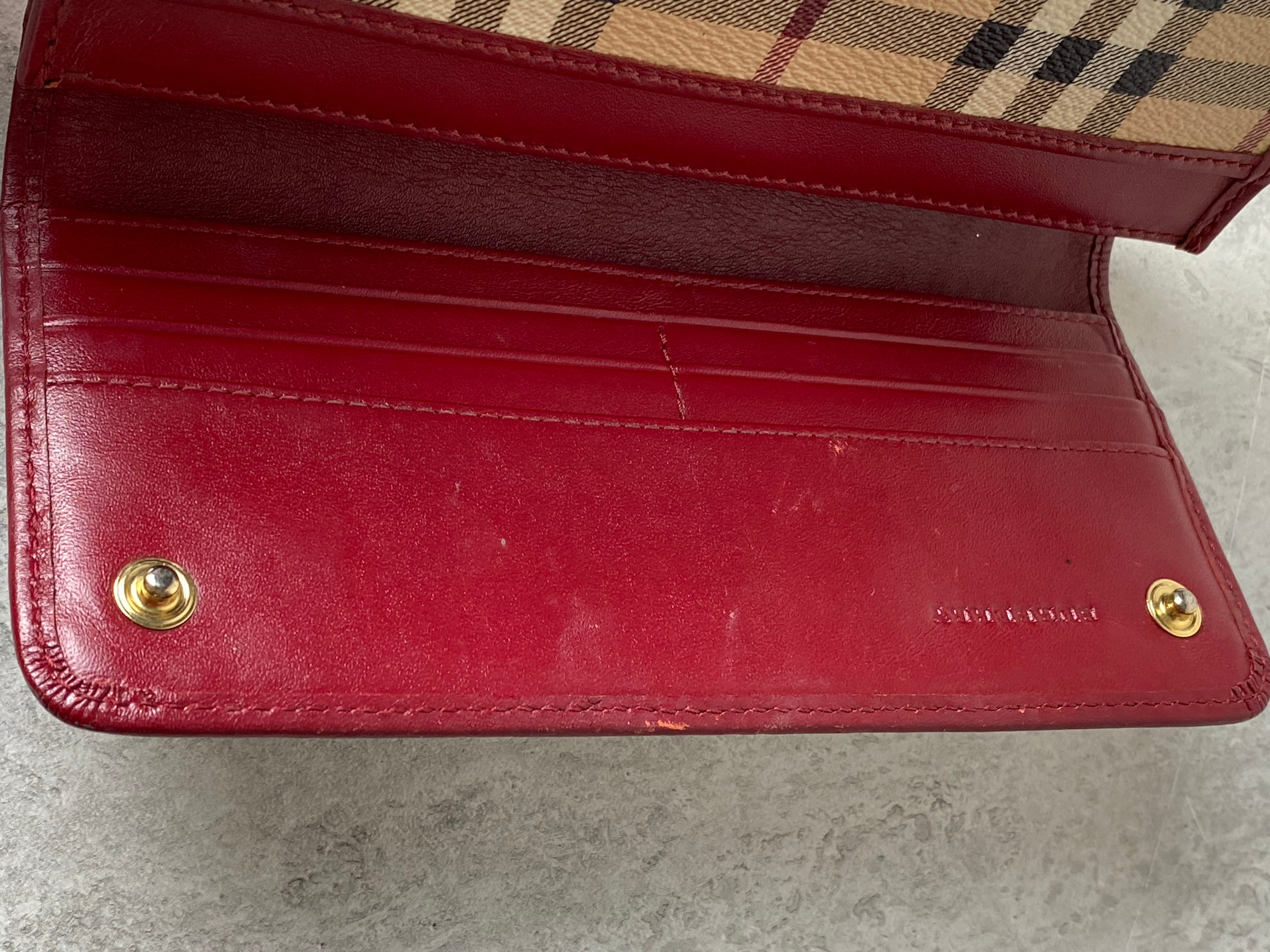 Burberry Red Haymarket Flap Long Wallet-wallet-Burberry-The Closet Egypt