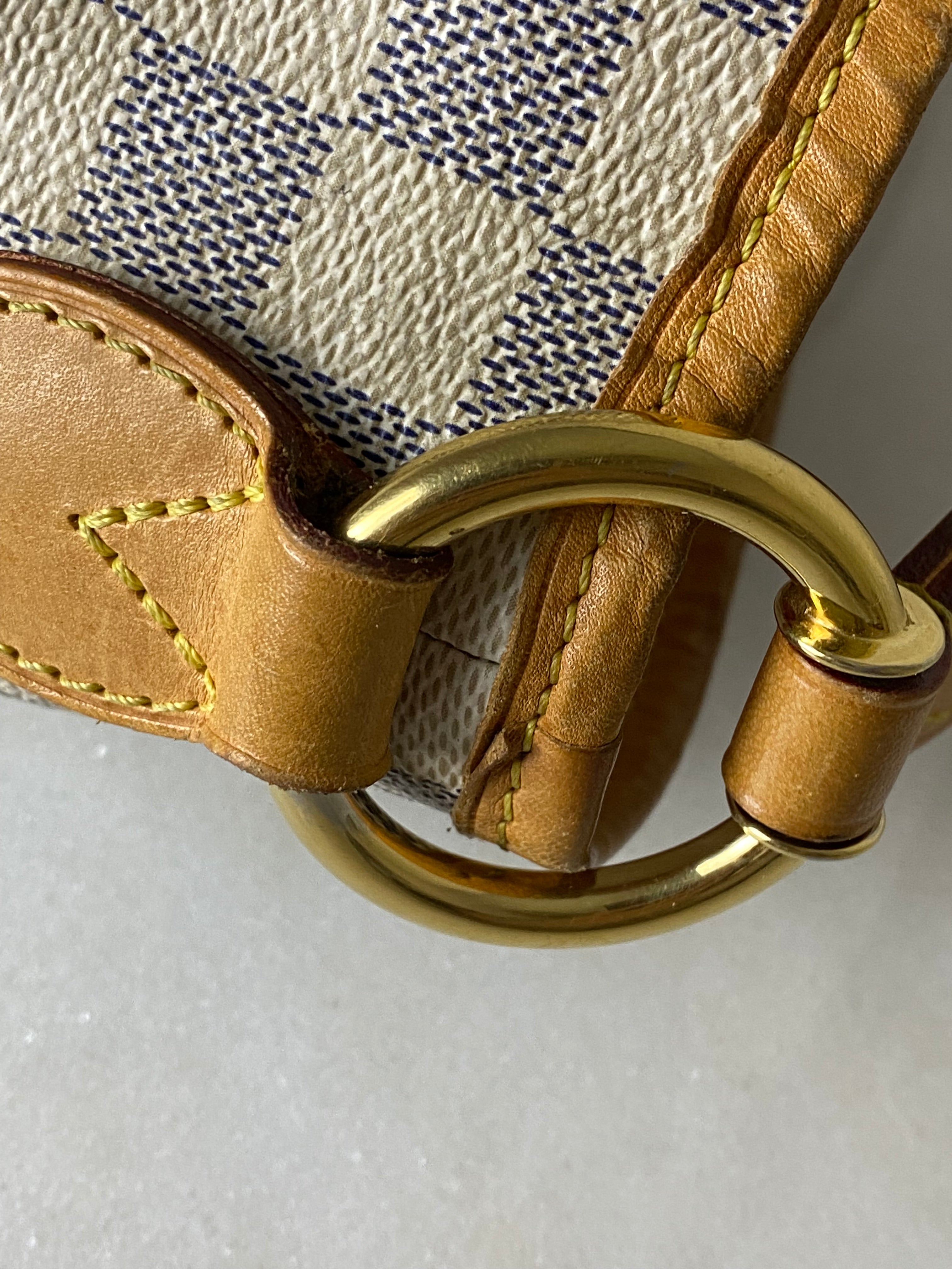 Louis Vuitton Damier Azur Delightful Top Handle Bag W/ Bag Charm