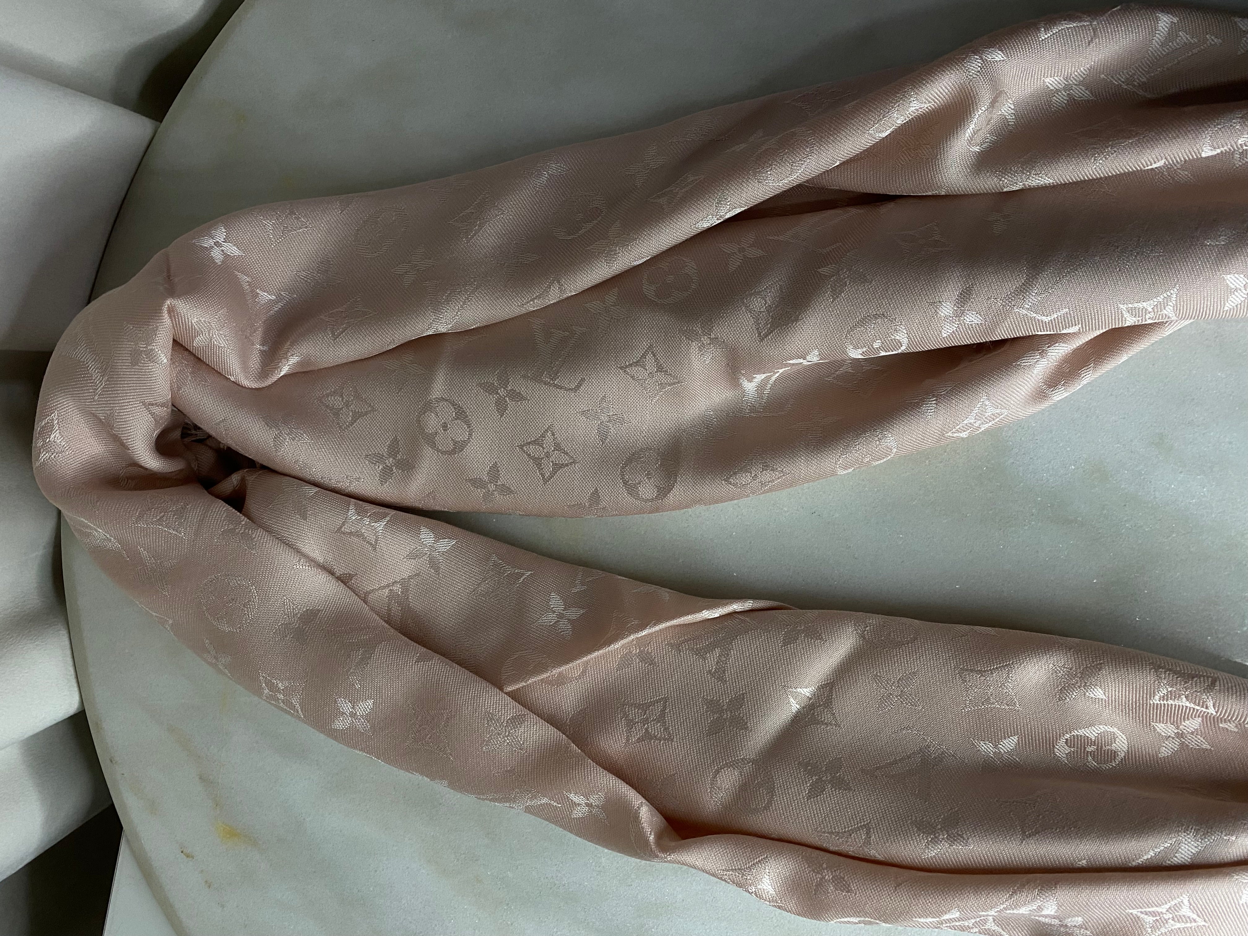 Louis Vuitton Pink Monogram Wool Scarf-Scarf-Louis Vuitton-The Closet Egypt