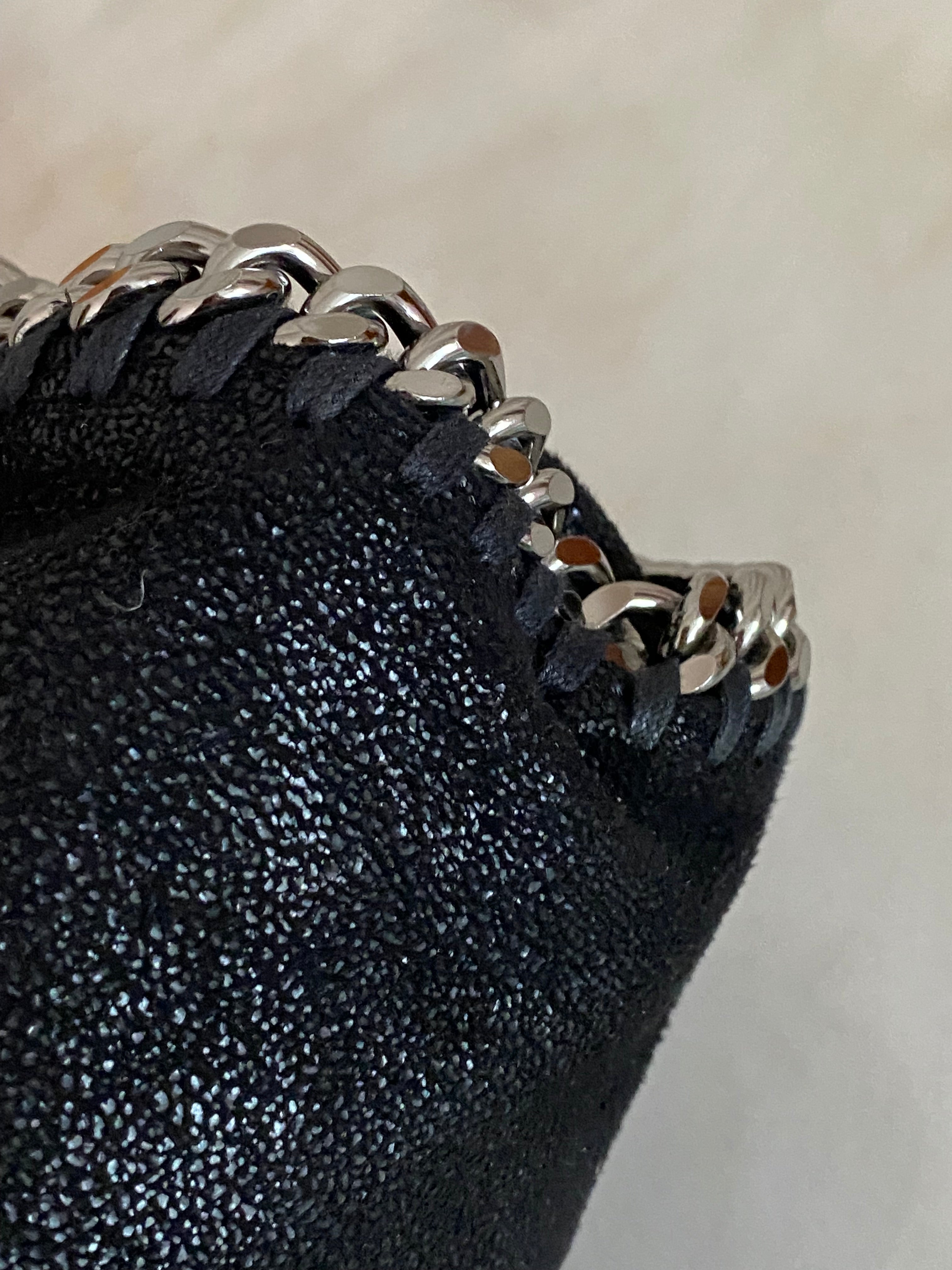 Stella Mccartney Black Falabella Medium Bag W/ Chain