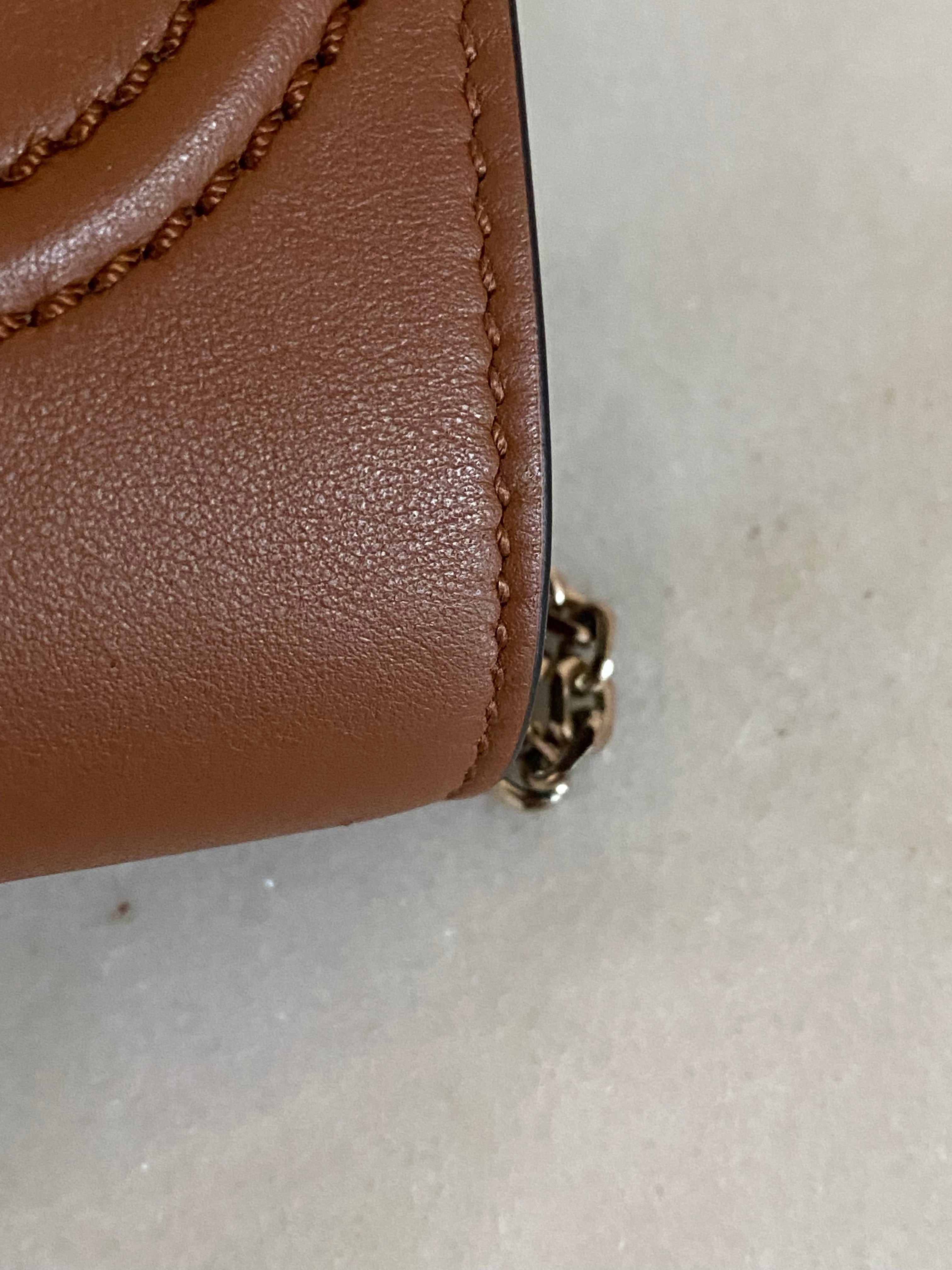 Valentino Brown Vlogo Garavani Small Chain Bag-handbag-Valentino-The Closet Egypt