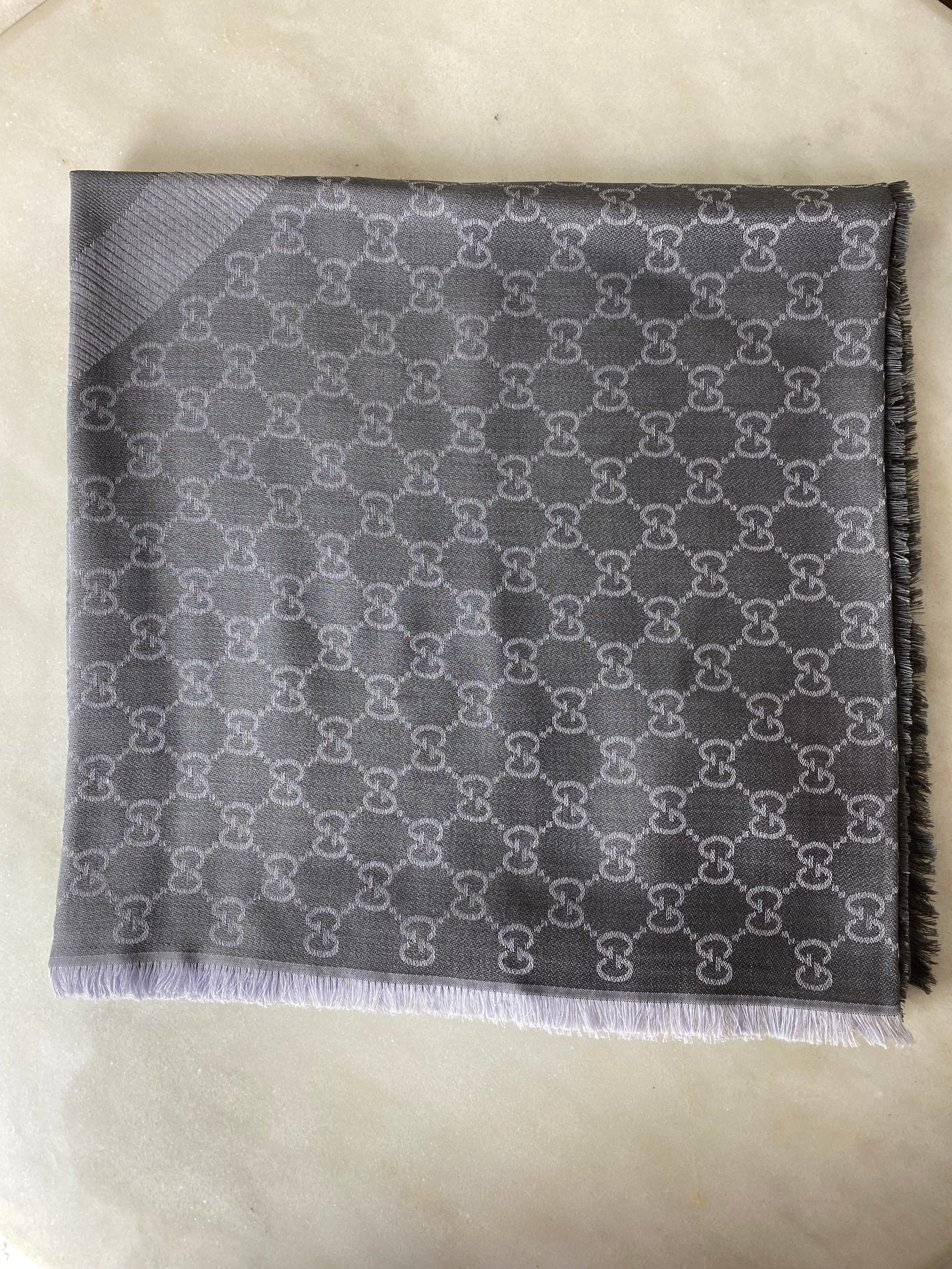 Gucci Light Grey GG Scarf-Scarf-Gucci-The Closet Egypt