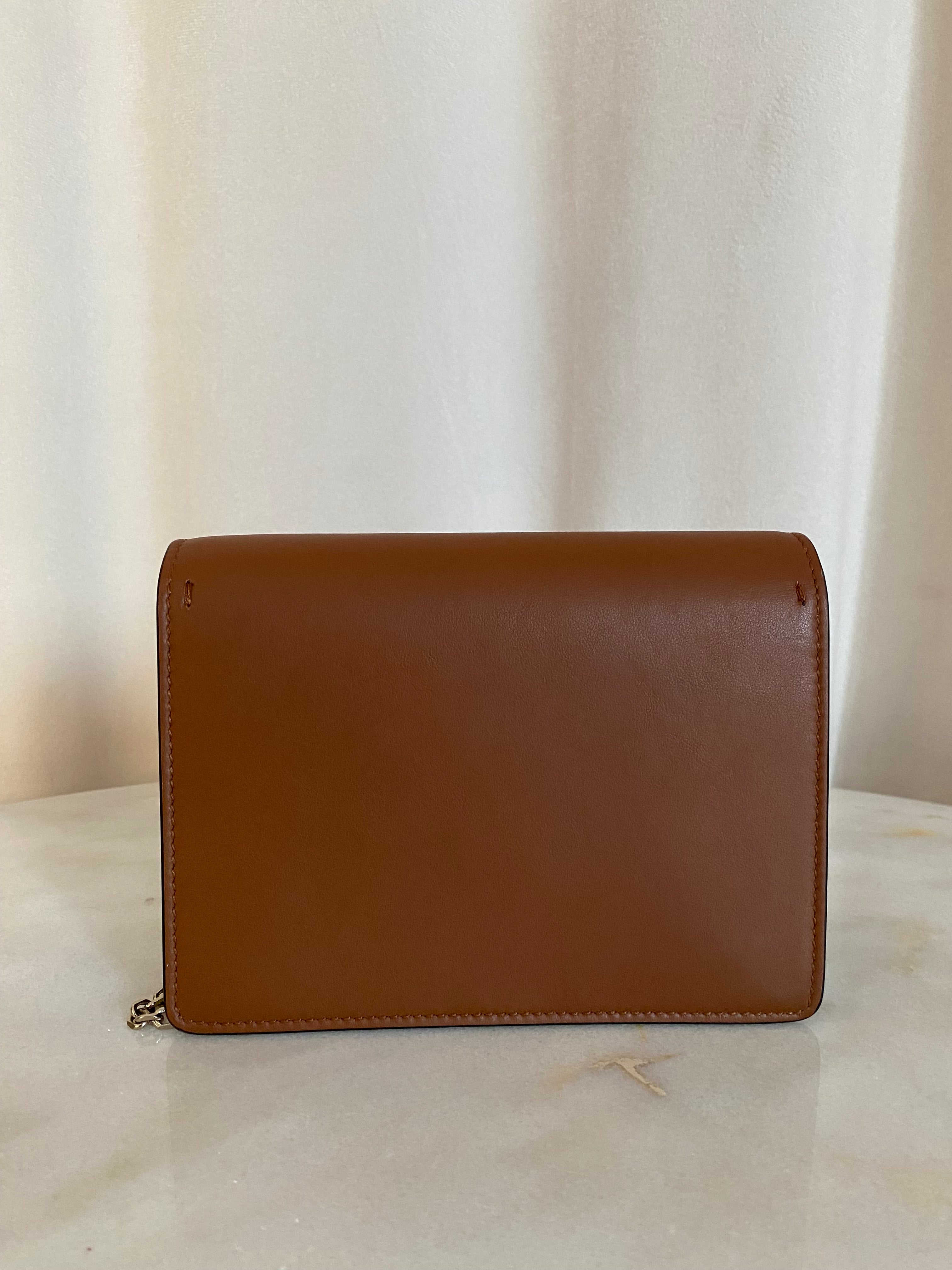 Valentino Brown Vlogo Garavani Small Chain Bag-handbag-Valentino-The Closet Egypt