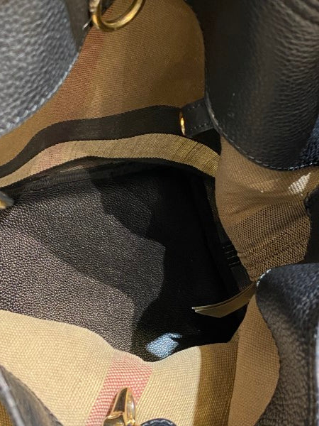 Burberry Black Brit Check Ashby Bucket Bag-handbag-Burberry-The Closet Egypt