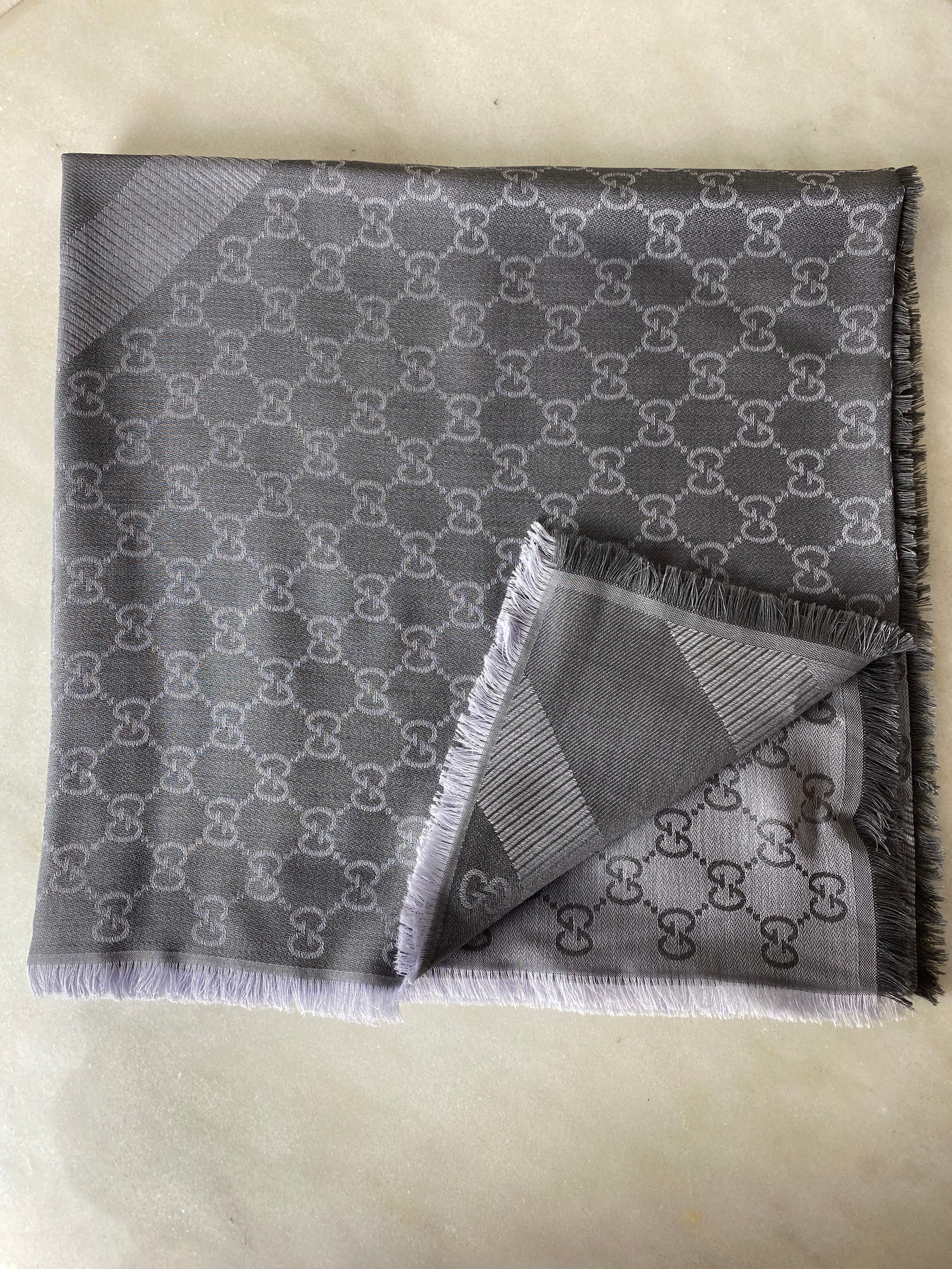 Gucci Light Grey GG Scarf-Scarf-Gucci-The Closet Egypt