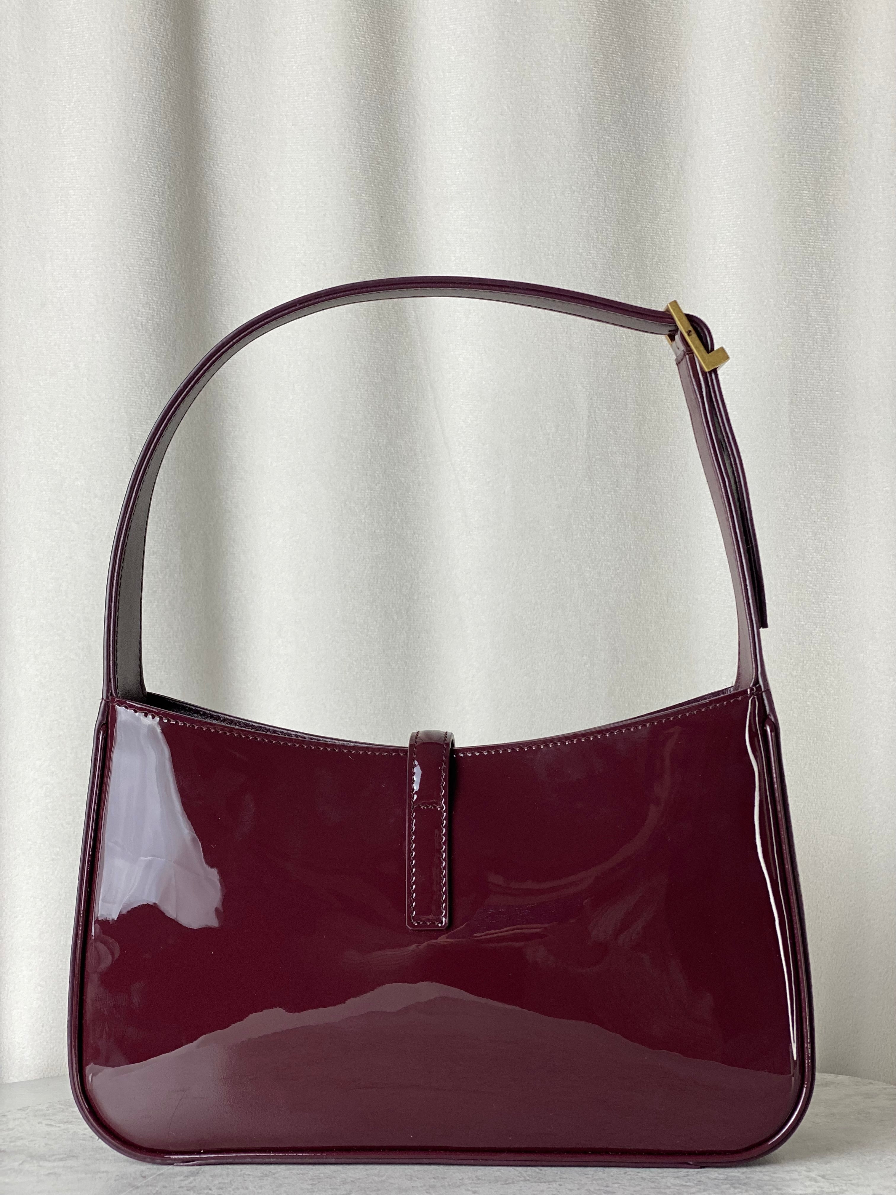 YSL Burgundy Vernis LE 5 A 7 SAC Shoulder Bag-handbag-YSL-The Closet Egypt