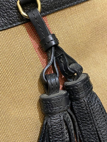 Burberry Black Brit Check Ashby Bucket Bag-handbag-Burberry-The Closet Egypt