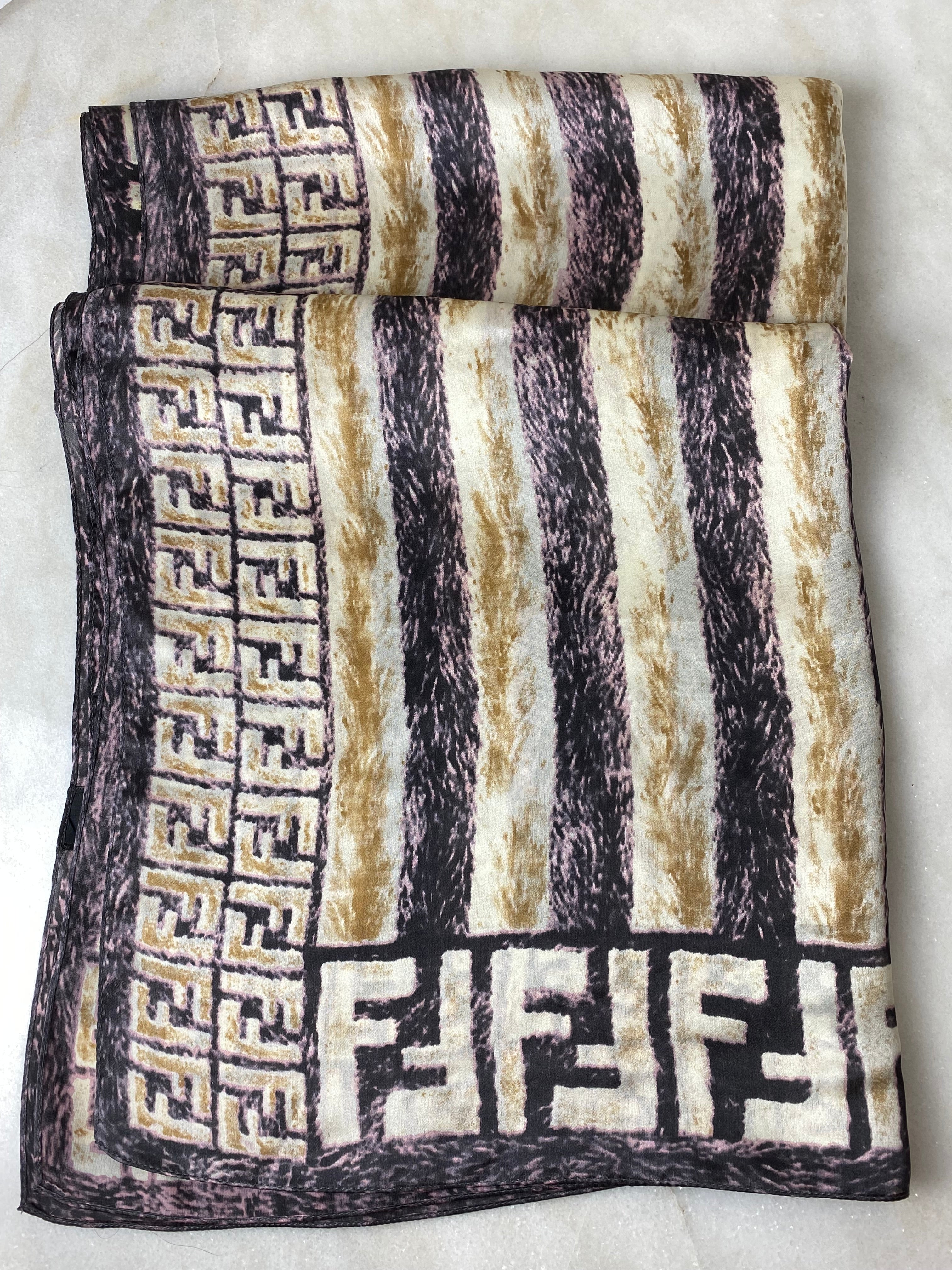 Fendi Multicolor FF Silk Scarf-Scarf-Fendi-The Closet Egypt