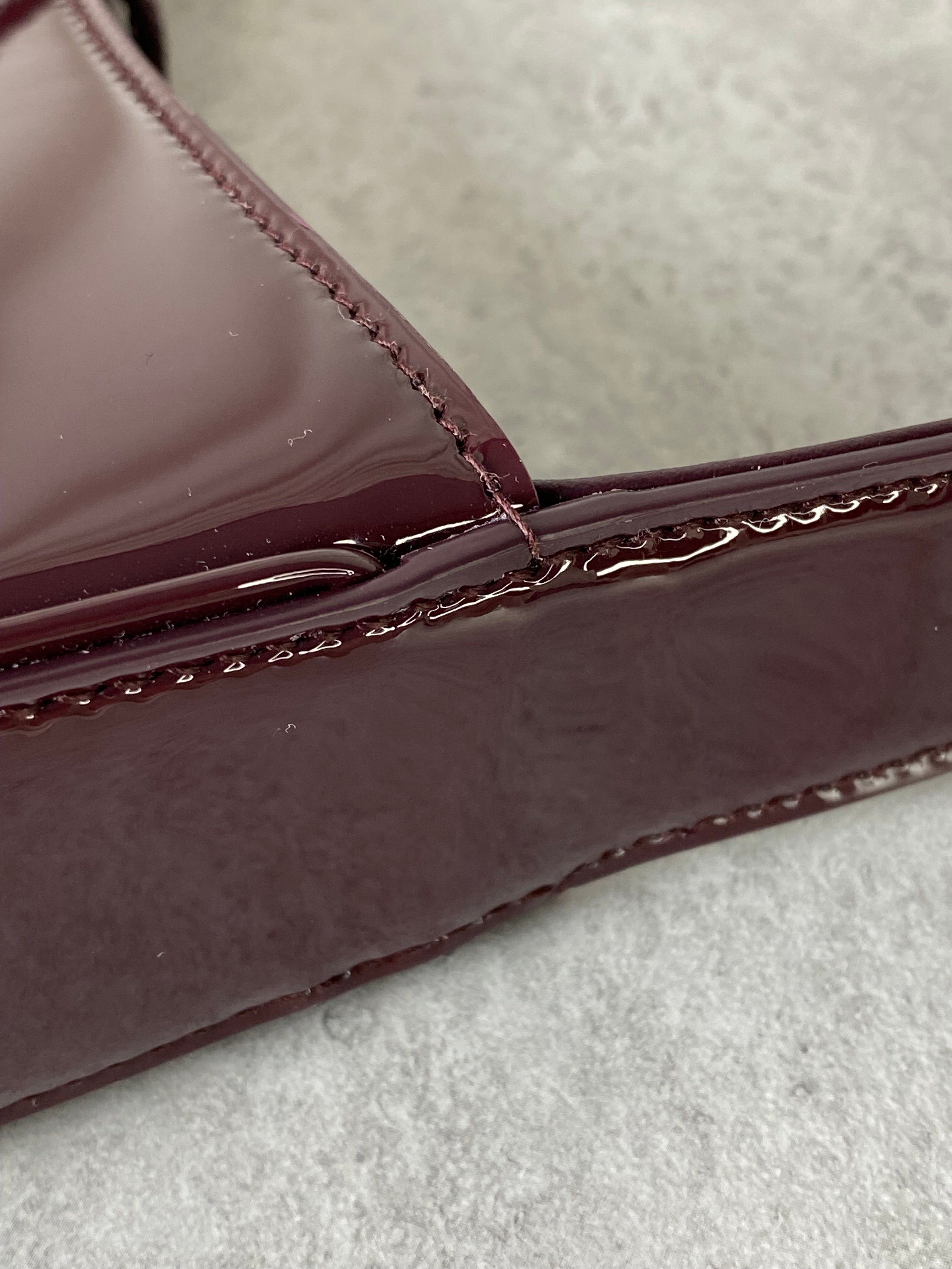 YSL Burgundy Vernis LE 5 A 7 SAC Shoulder Bag-handbag-YSL-The Closet Egypt