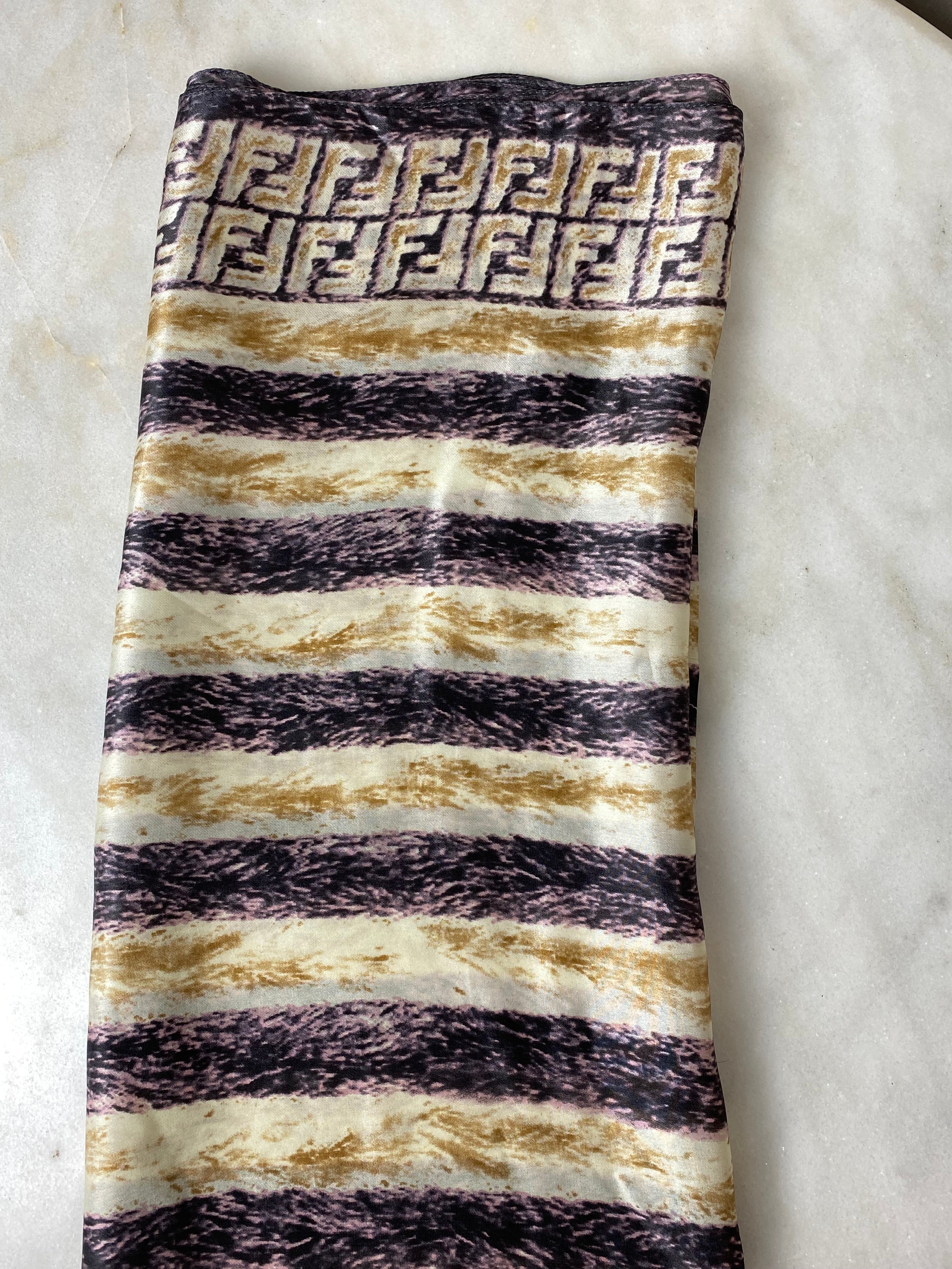 Fendi Multicolor FF Silk Scarf-Scarf-Fendi-The Closet Egypt