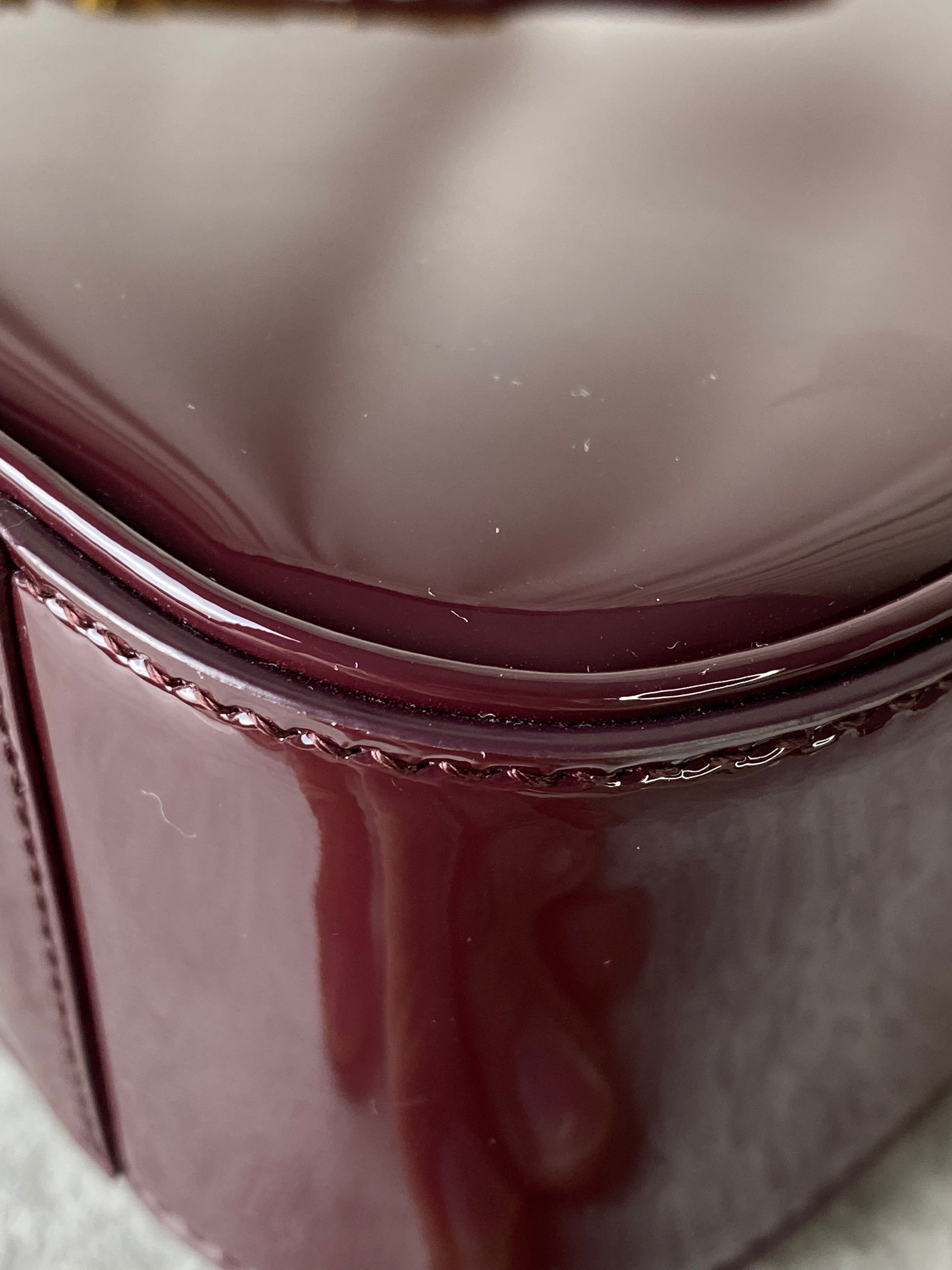 YSL Burgundy Vernis LE 5 A 7 SAC Shoulder Bag-handbag-YSL-The Closet Egypt