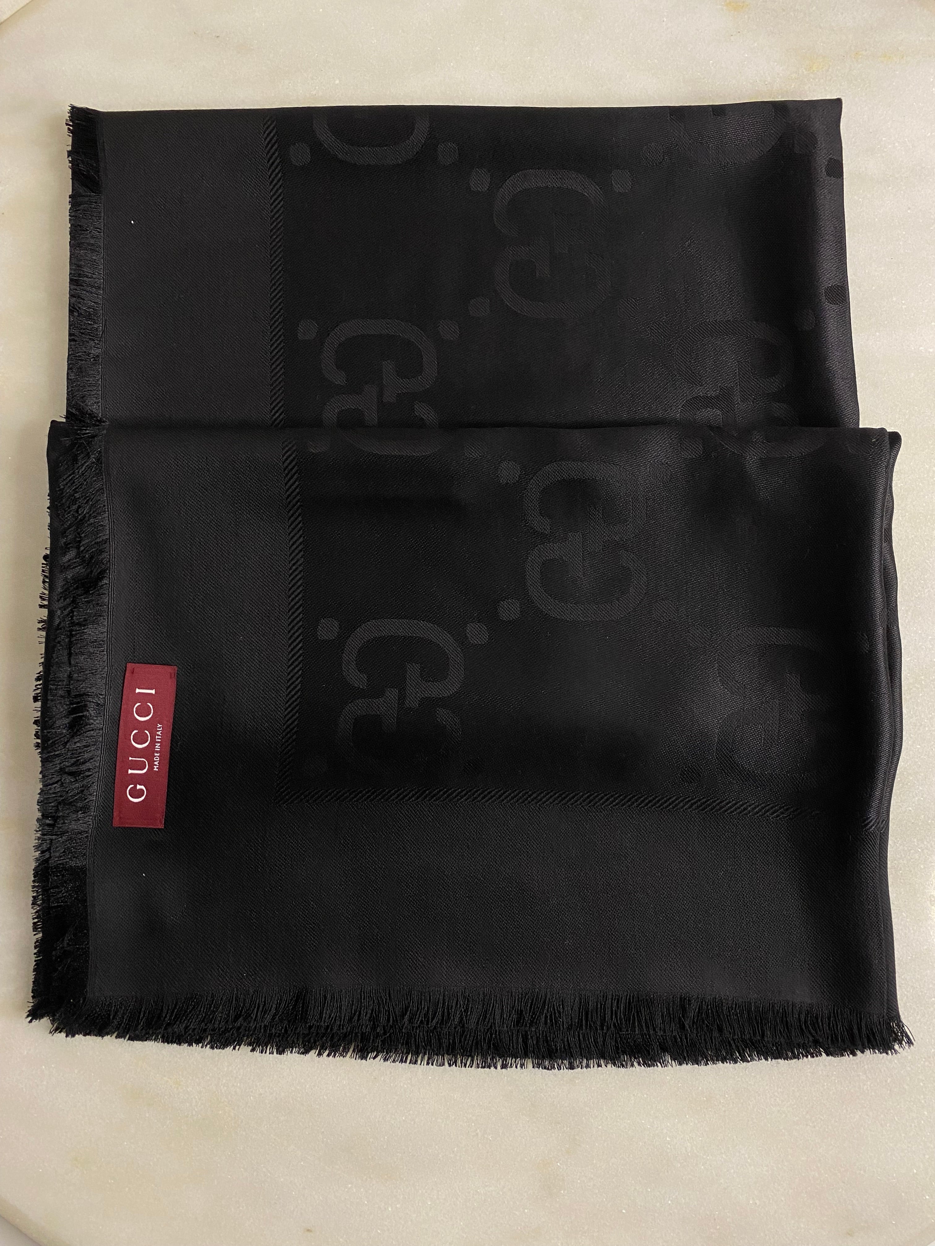 Gucci Black GG Bamboo Scarf