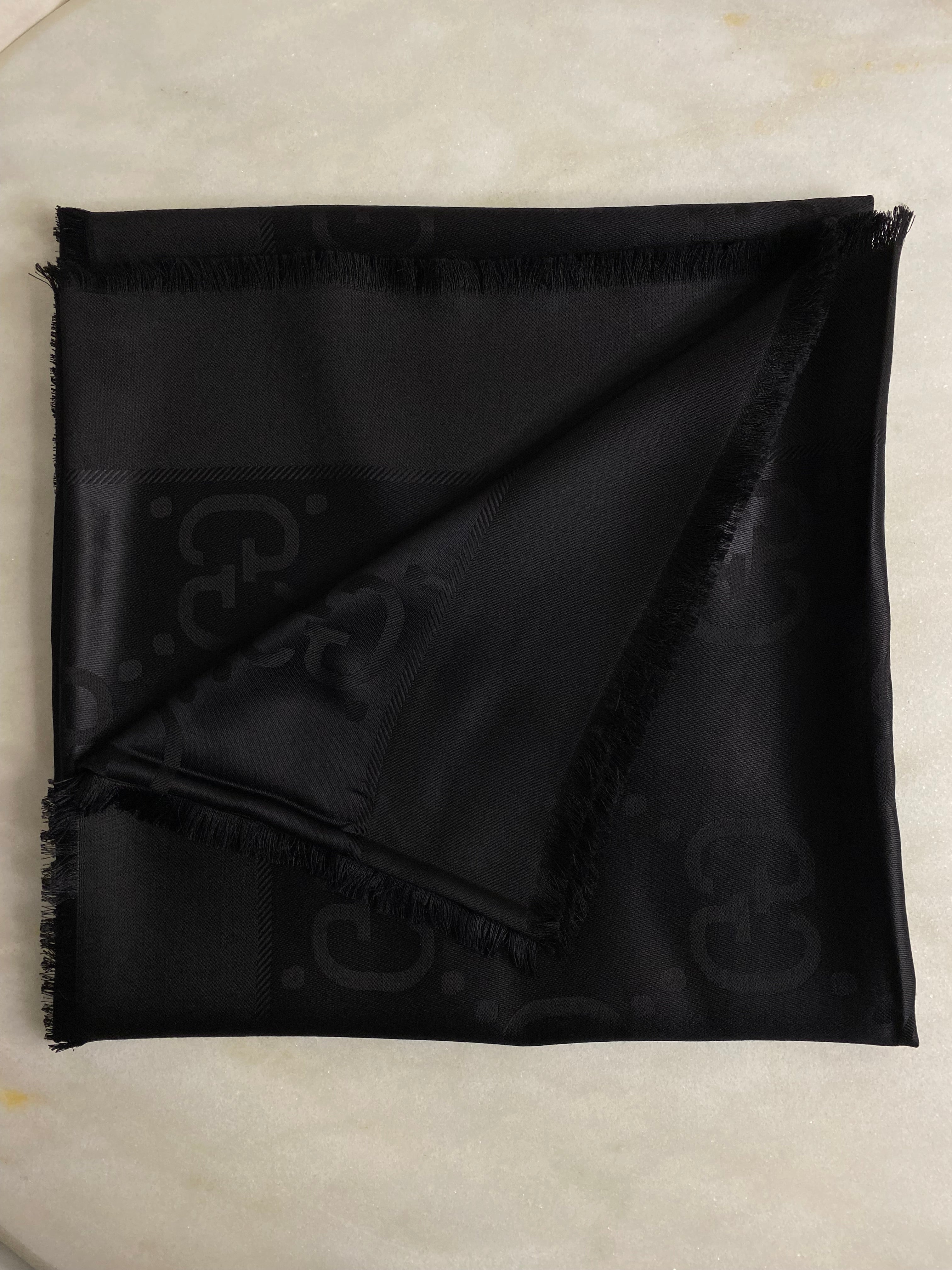 Gucci Black GG Bamboo Scarf