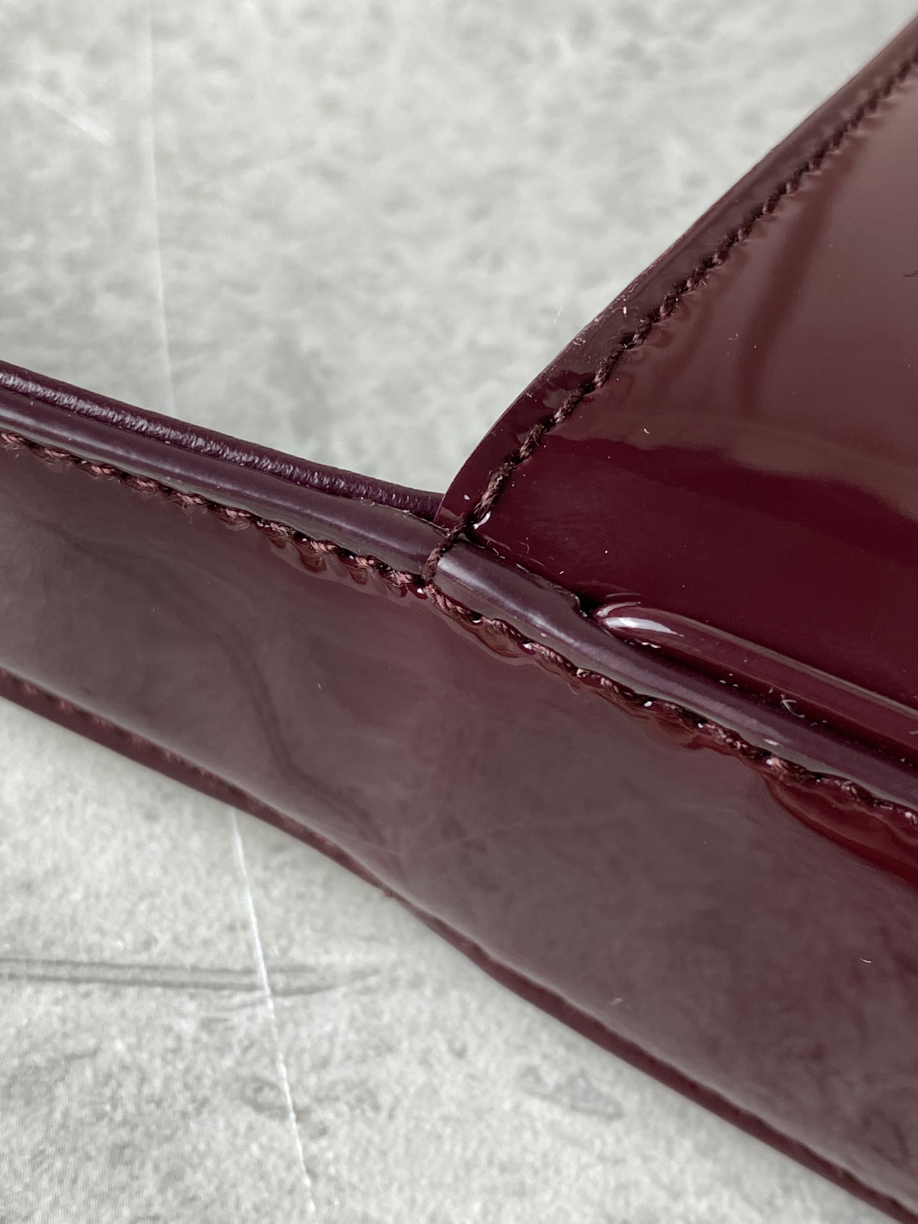 YSL Burgundy Vernis LE 5 A 7 SAC Shoulder Bag-handbag-YSL-The Closet Egypt