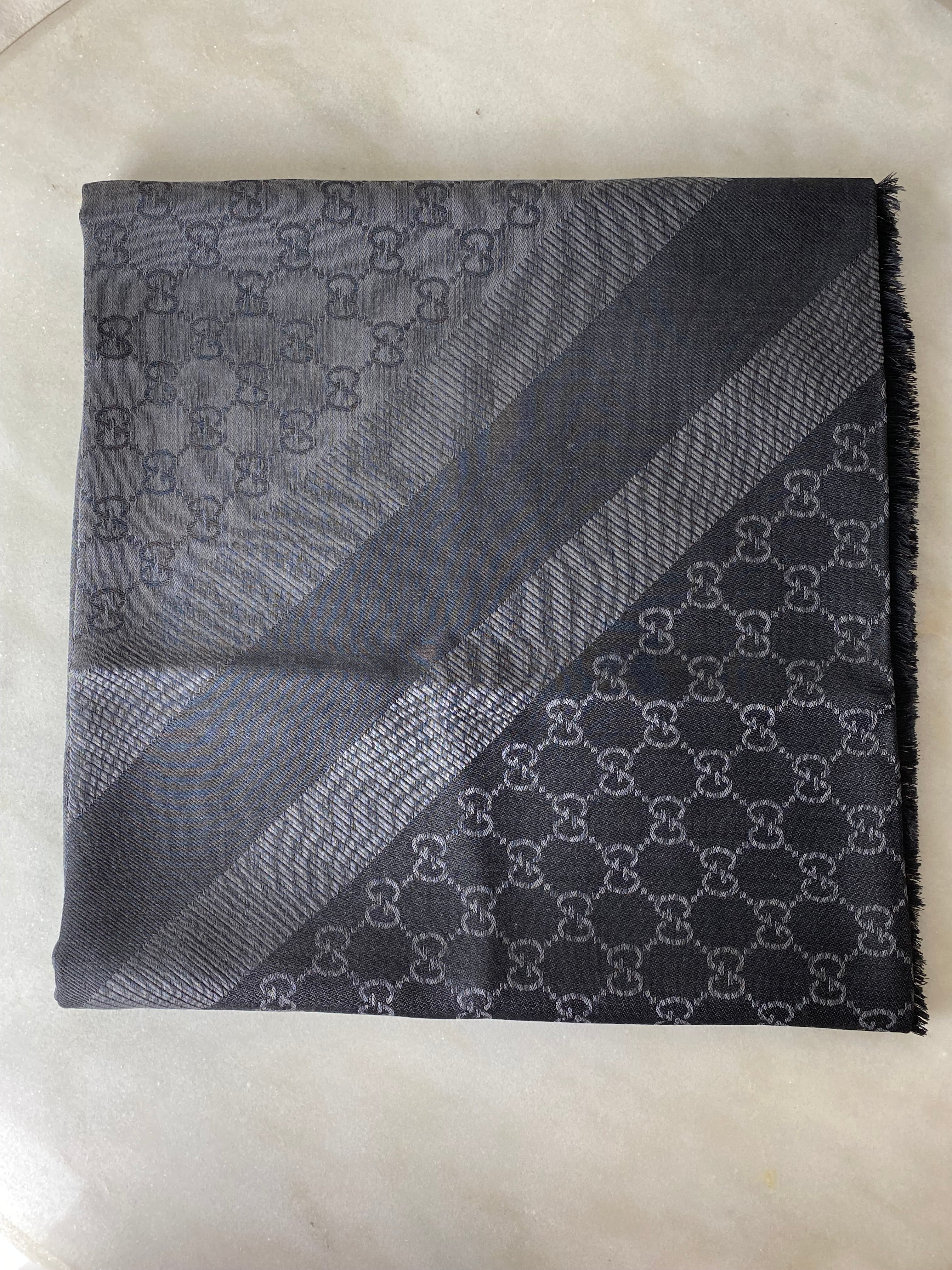 Gucci Dark Grey GG Scarf-Scarf-Gucci-The Closet Egypt