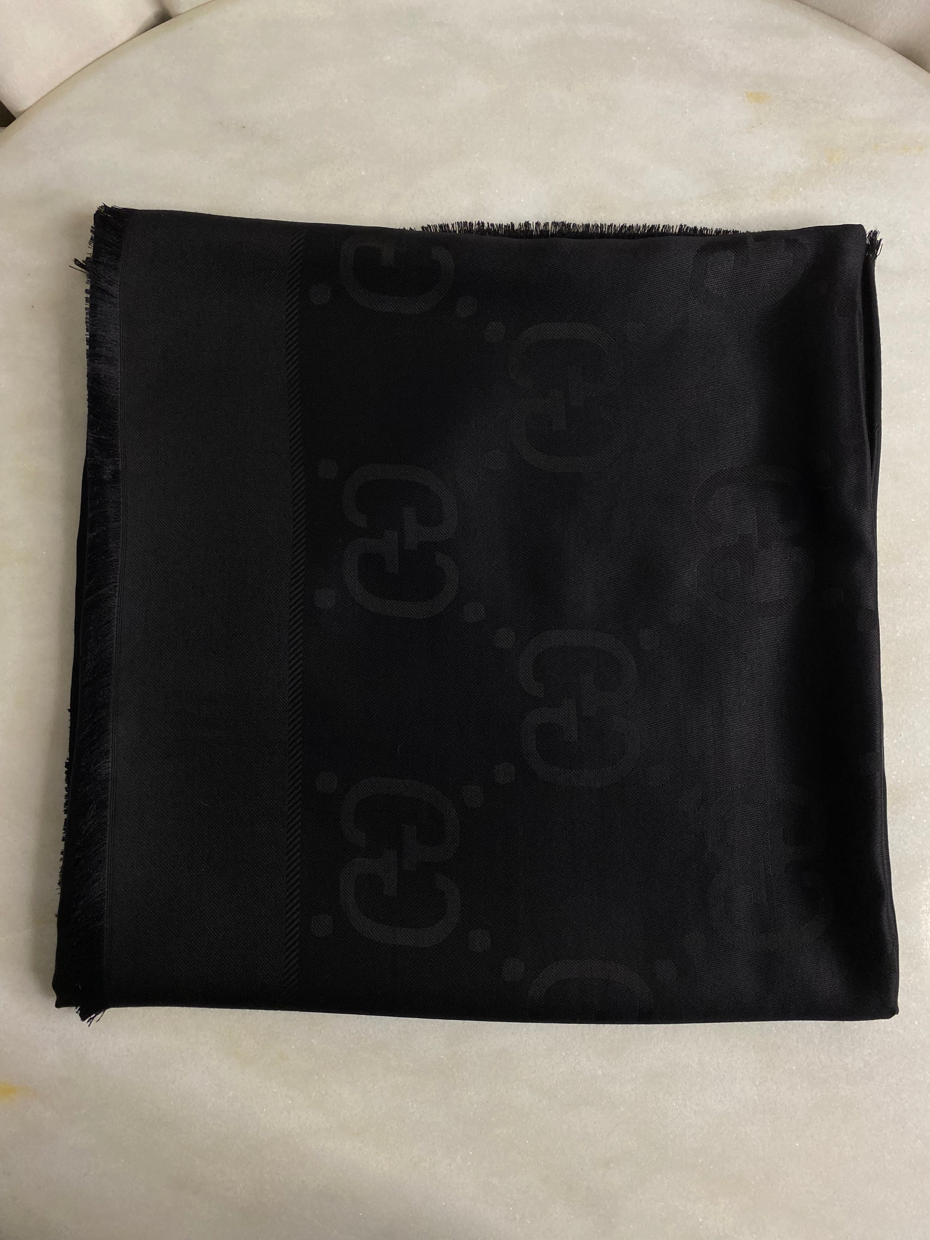 Gucci Black GG Bamboo Scarf