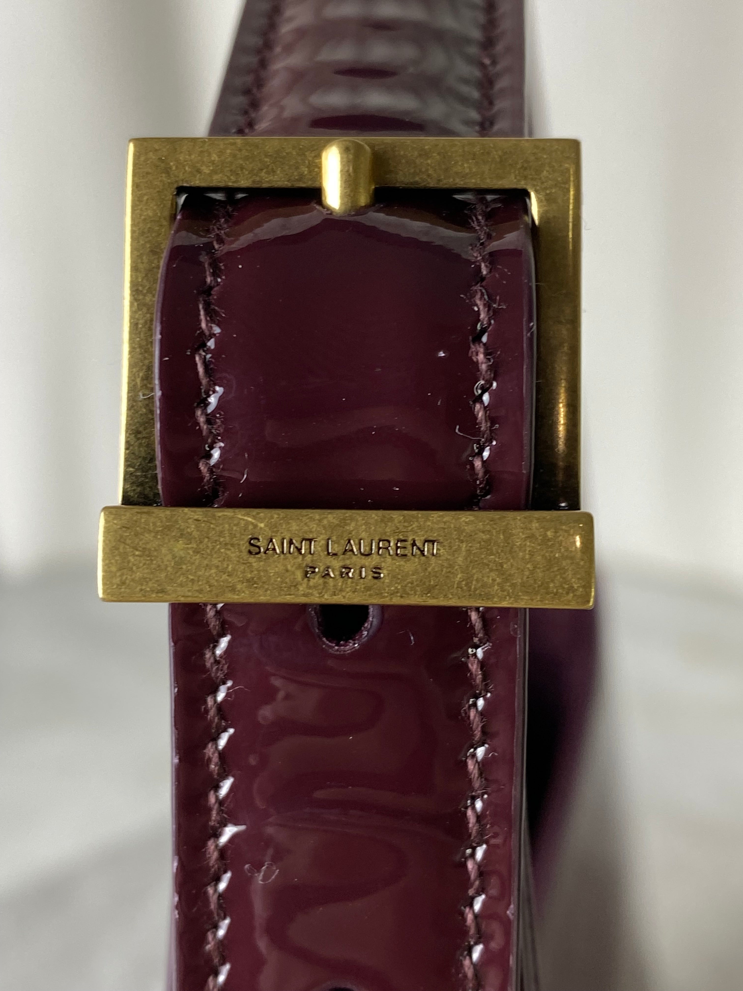 YSL Burgundy Vernis LE 5 A 7 SAC Shoulder Bag-handbag-YSL-The Closet Egypt