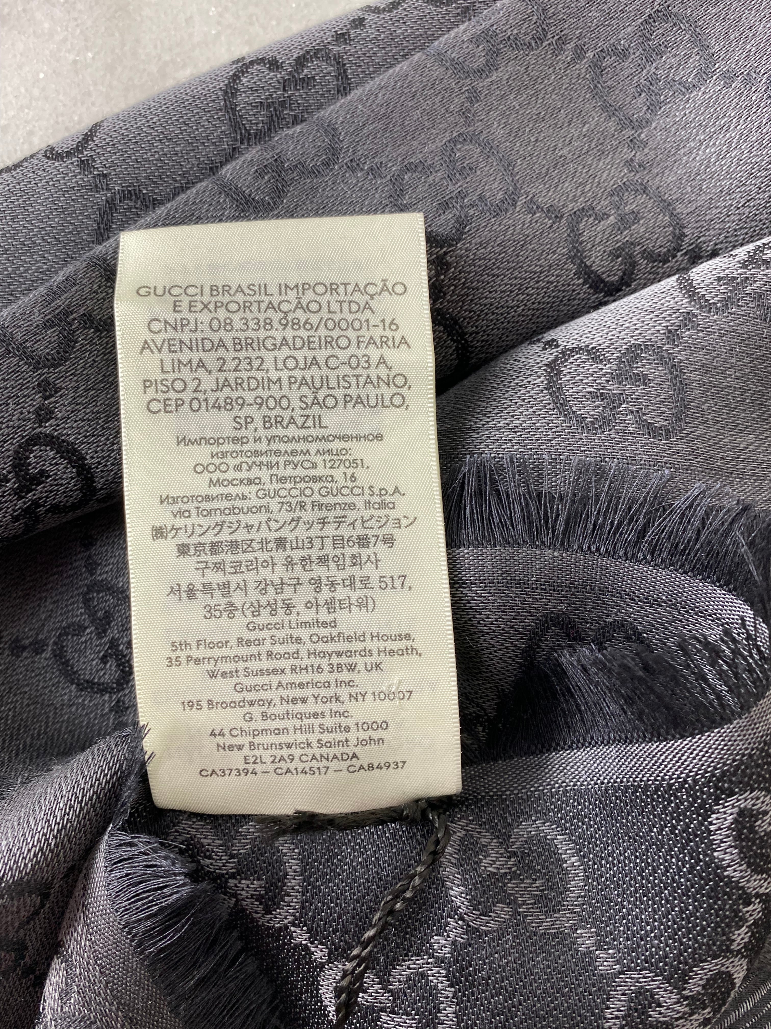 Gucci Dark Grey GG Scarf-Scarf-Gucci-The Closet Egypt