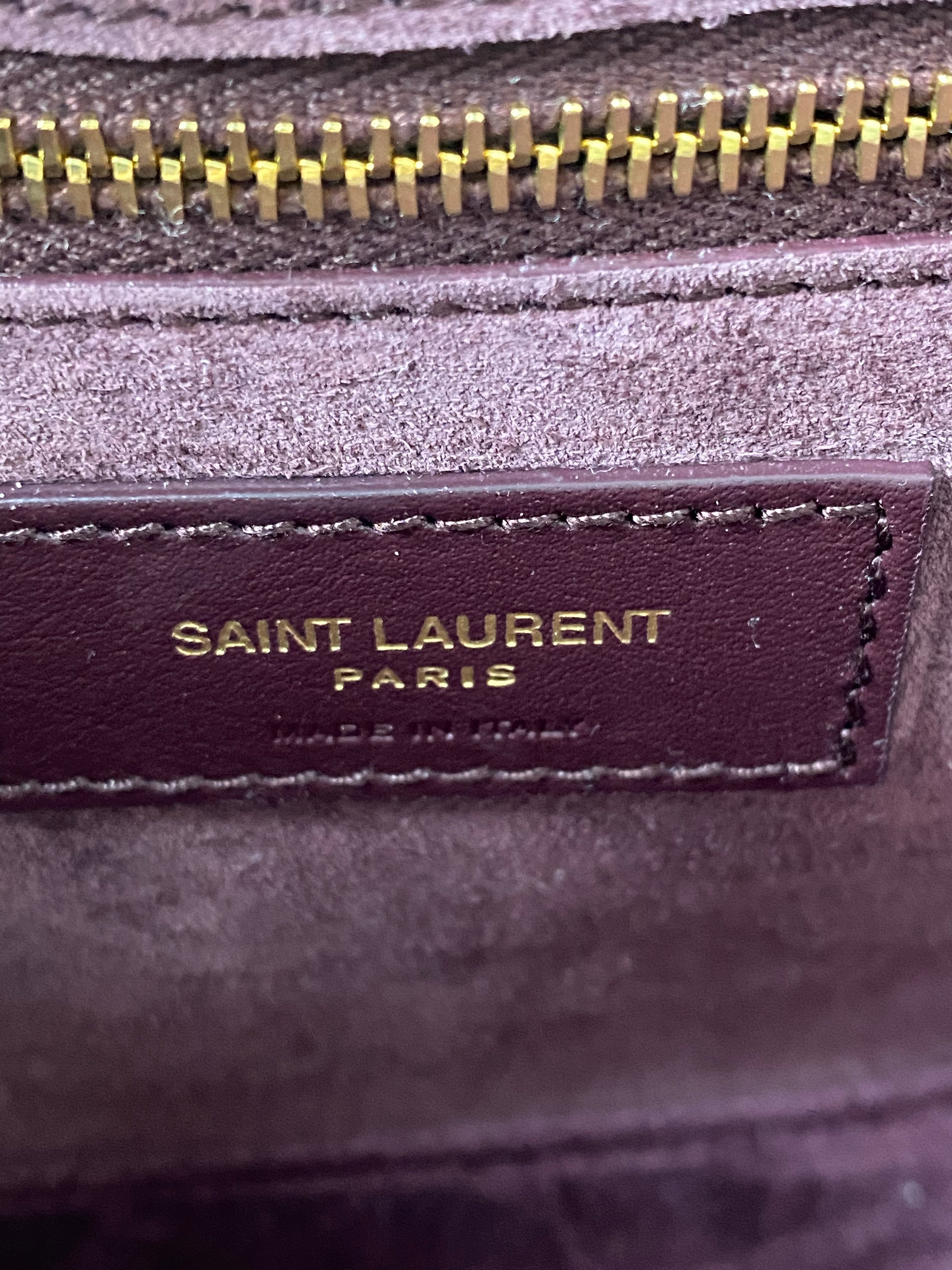 YSL Burgundy Vernis LE 5 A 7 SAC Shoulder Bag-handbag-YSL-The Closet Egypt