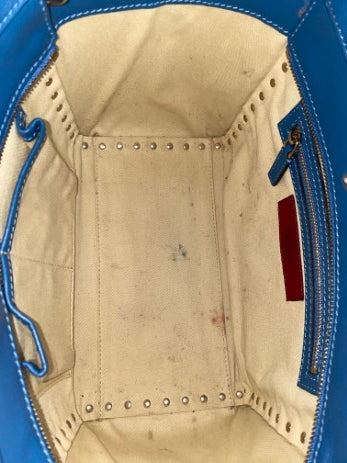 Valentino Blue Vitello Small Rockstud Two Way Tote Bag-handbag-Valentino-The Closet Egypt