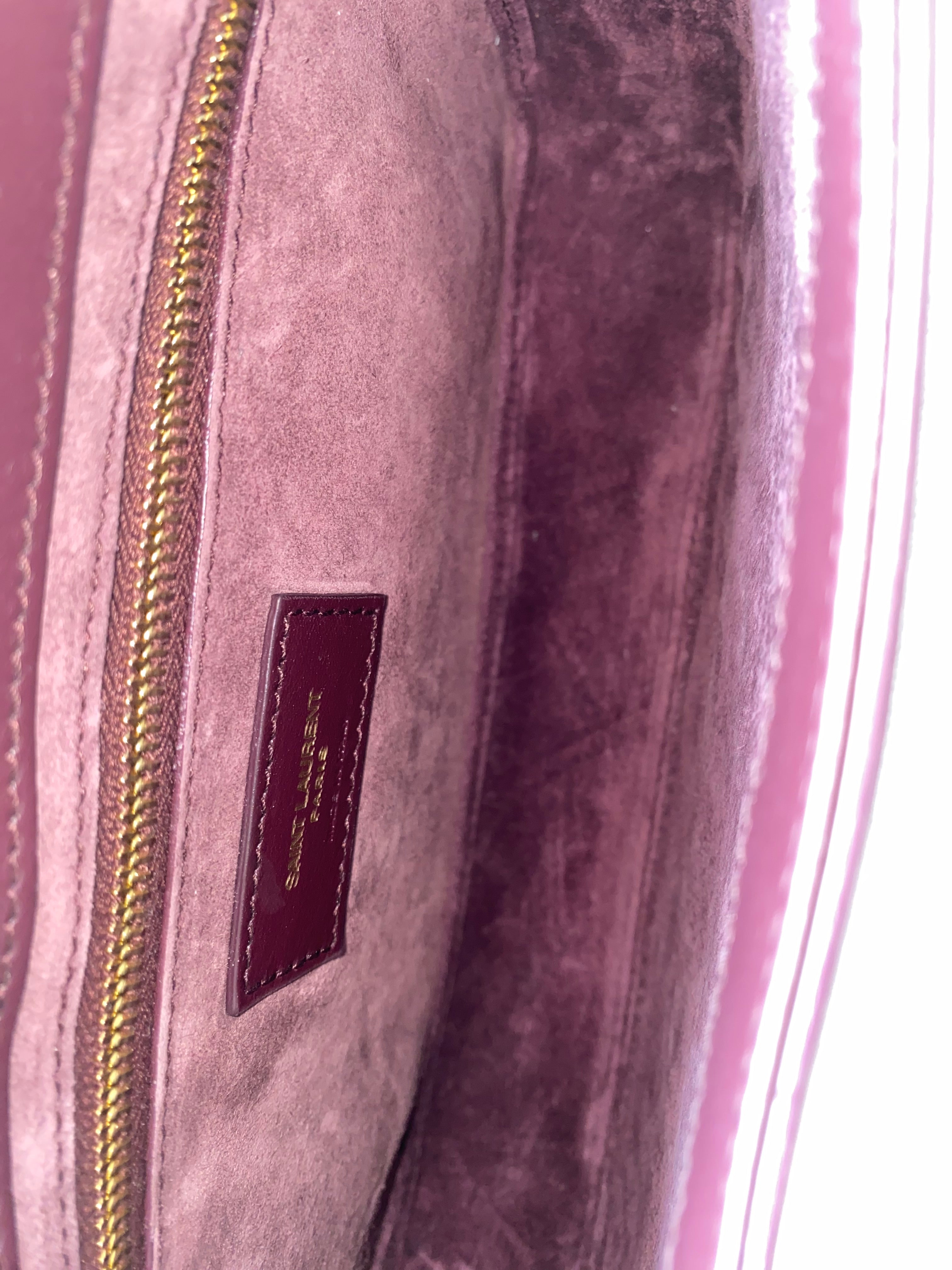 YSL Burgundy Vernis LE 5 A 7 SAC Shoulder Bag-handbag-YSL-The Closet Egypt
