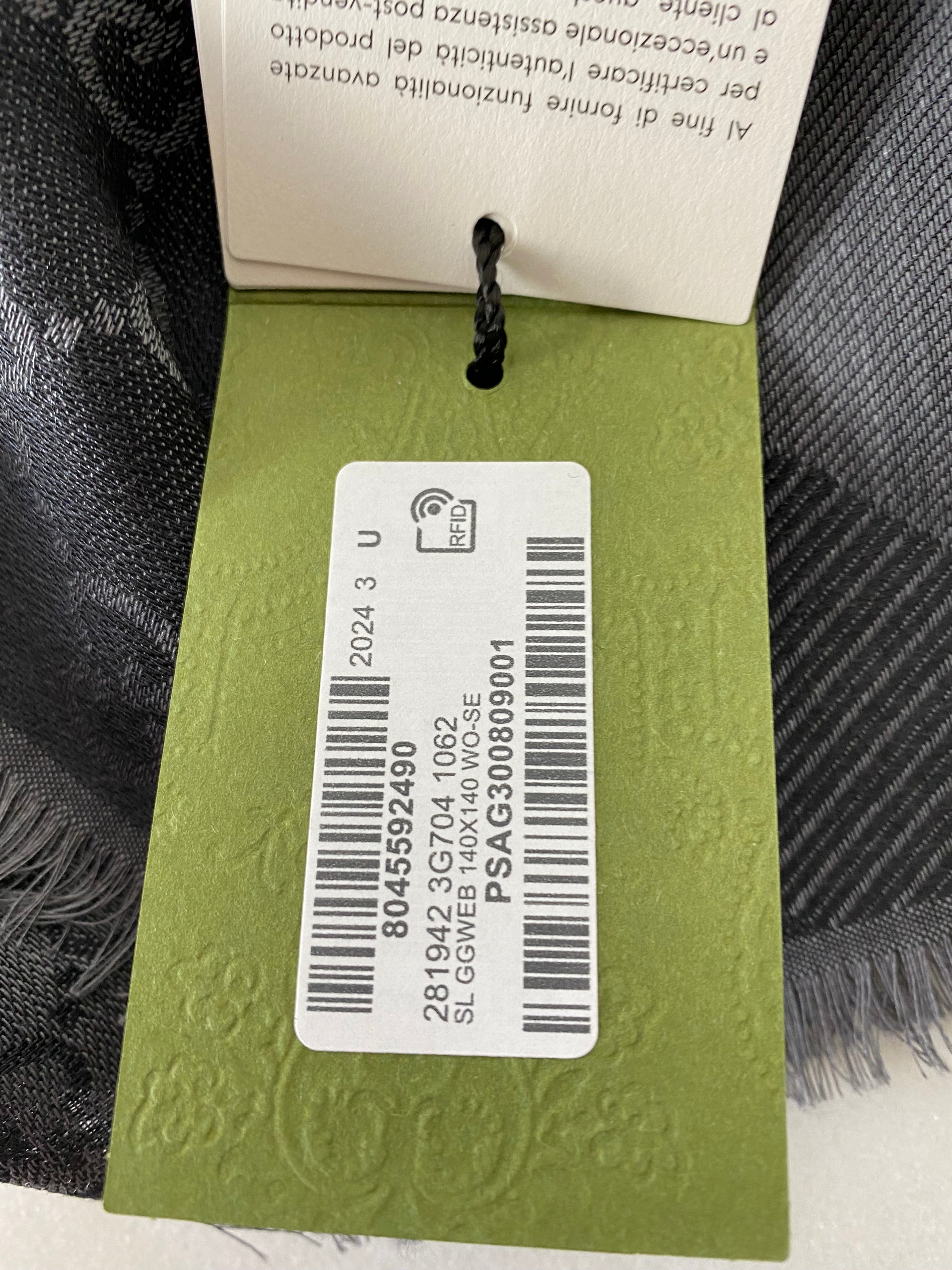 Gucci Dark Grey GG Scarf-Scarf-Gucci-The Closet Egypt