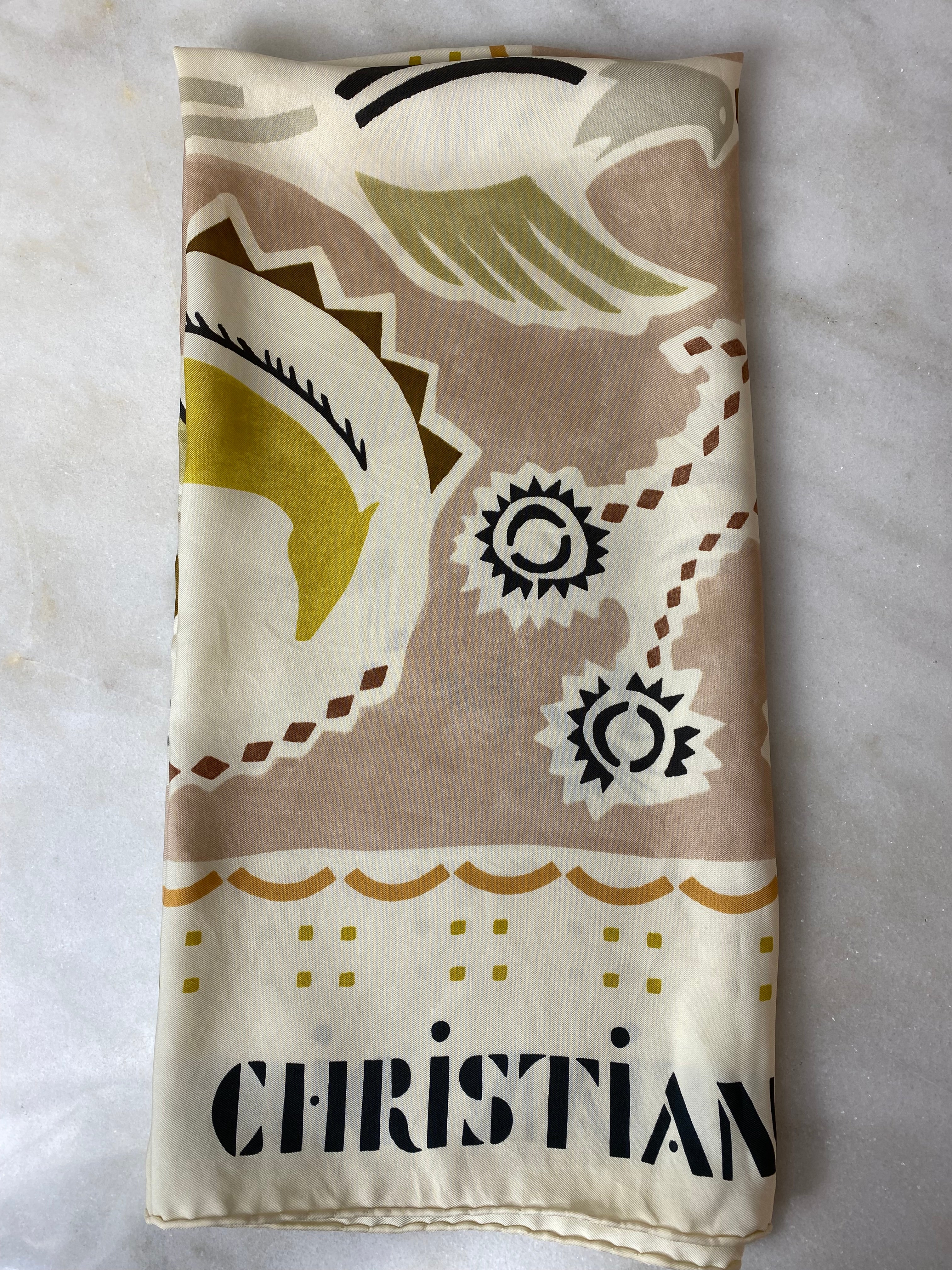 Christian Dior Tricolor Animals Square Scarf-Scarf-Christian Dior-The Closet Egypt
