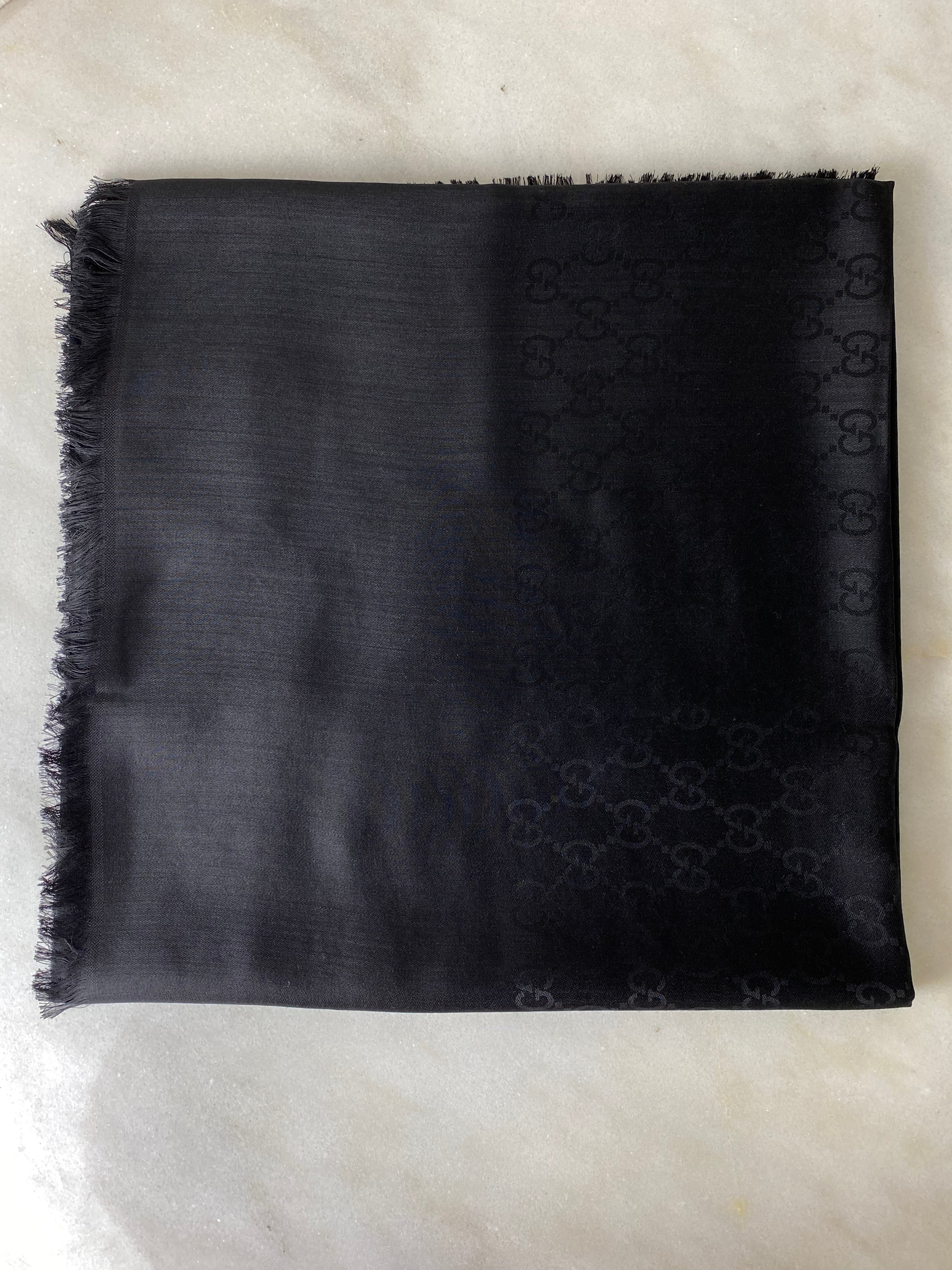 Gucci Black GG Scarf-Scarf-Gucci-The Closet Egypt