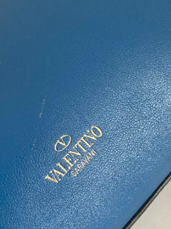 Valentino Blue Vitello Small Rockstud Two Way Tote Bag-handbag-Valentino-The Closet Egypt