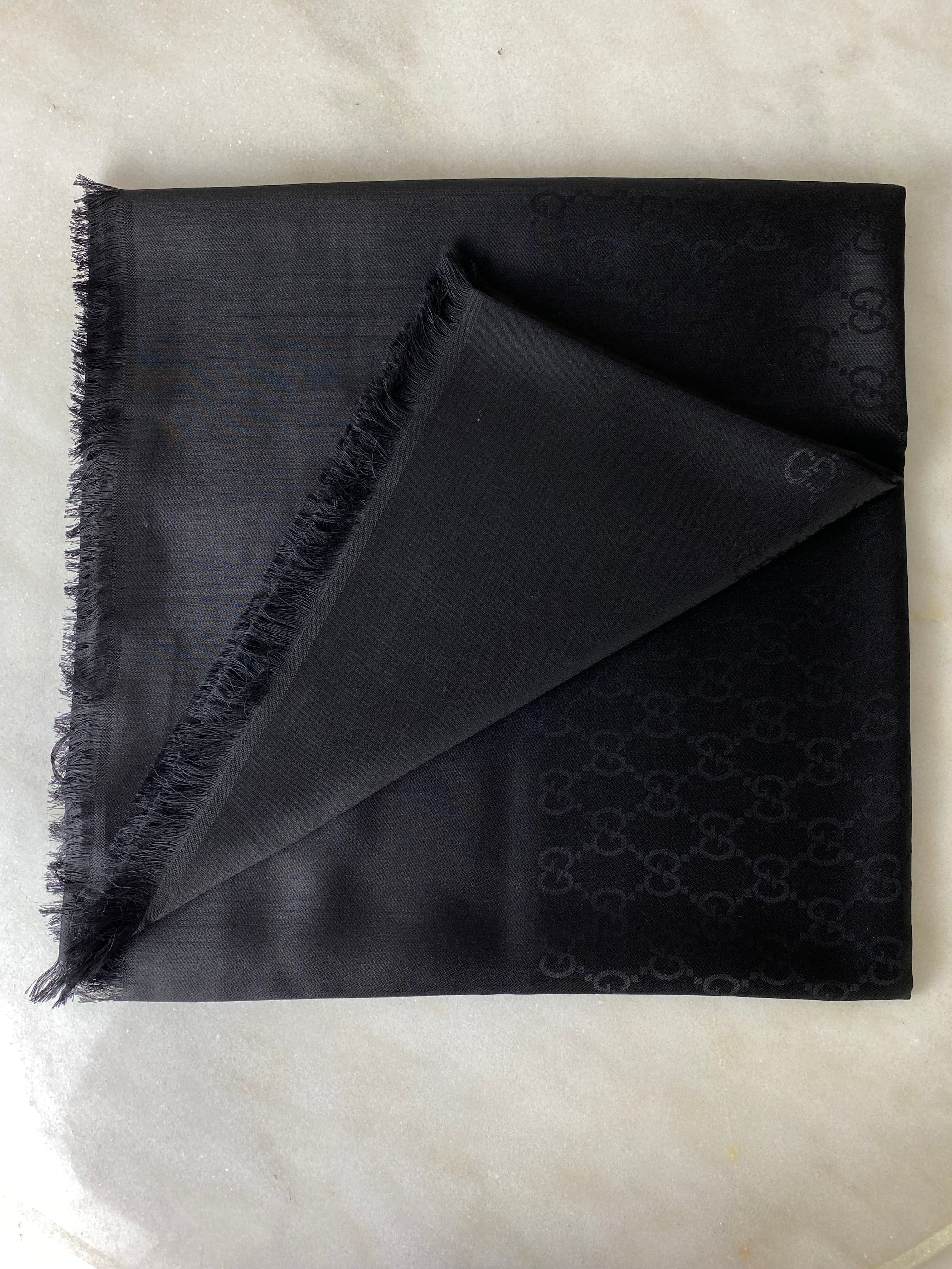 Gucci Black GG Scarf-Scarf-Gucci-The Closet Egypt