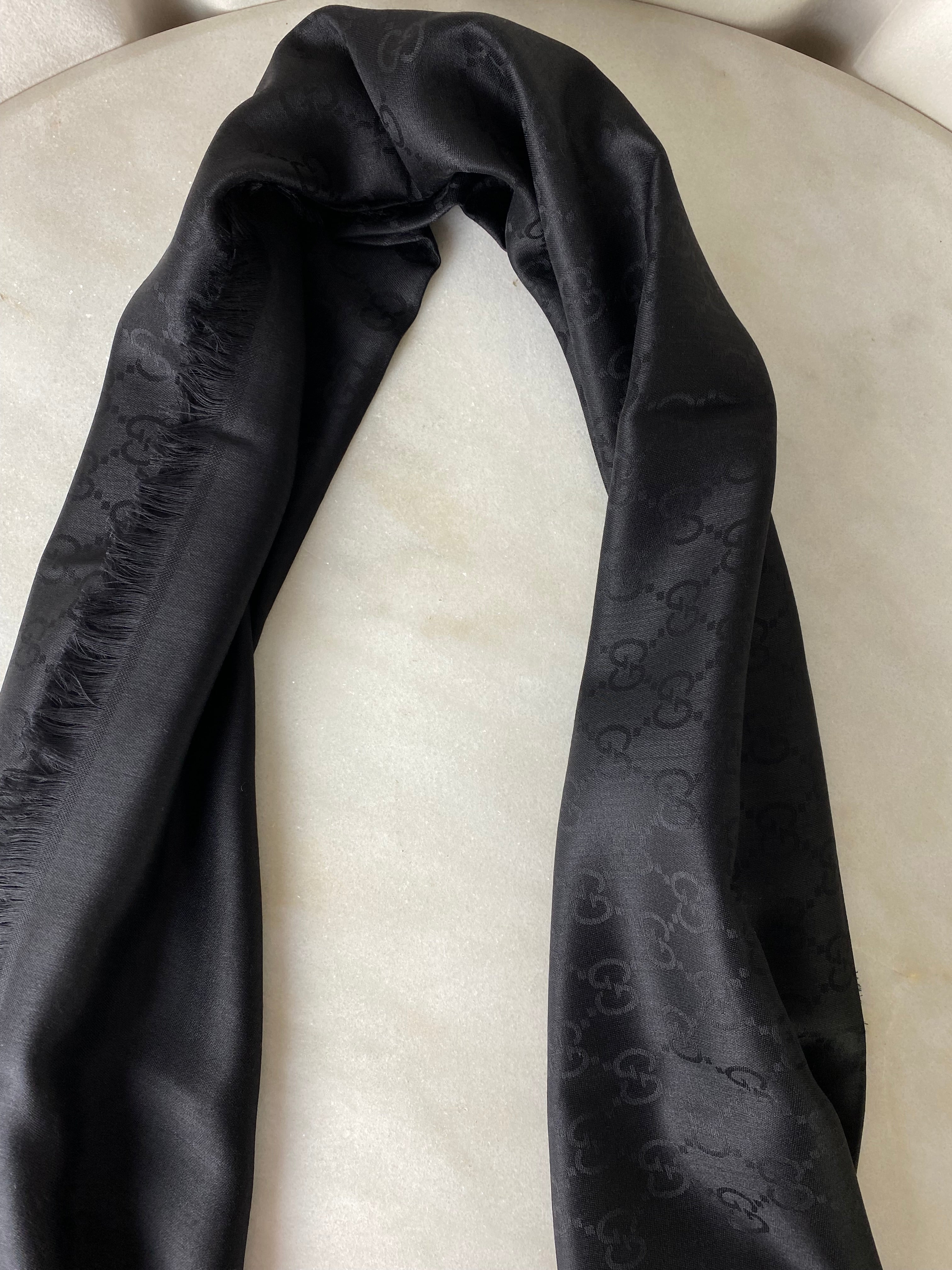Gucci Black GG Scarf-Scarf-Gucci-The Closet Egypt
